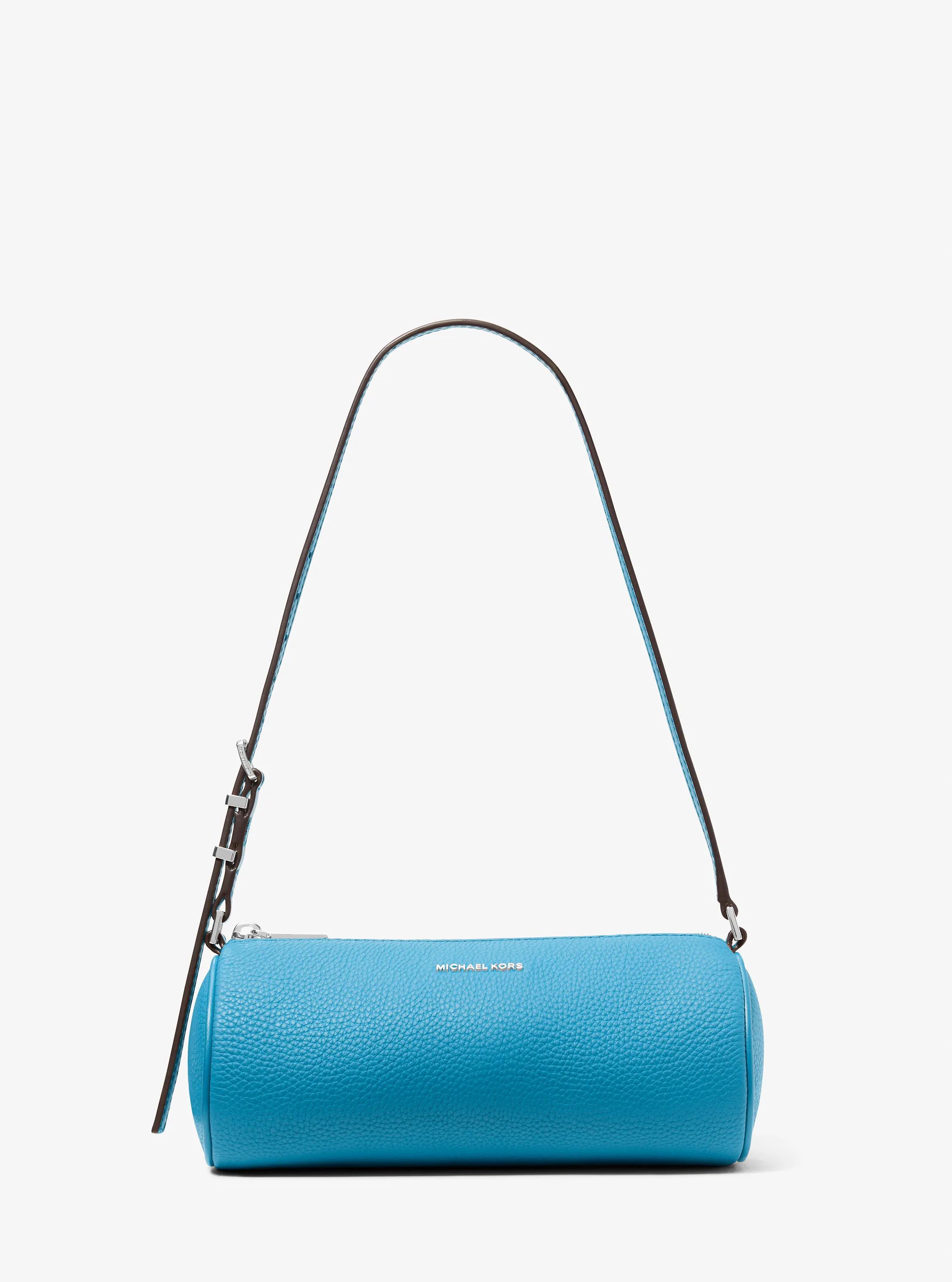 Izzy Small Pebbled Leather Barrel Pochette in MILOS BLUE | Michael Kors