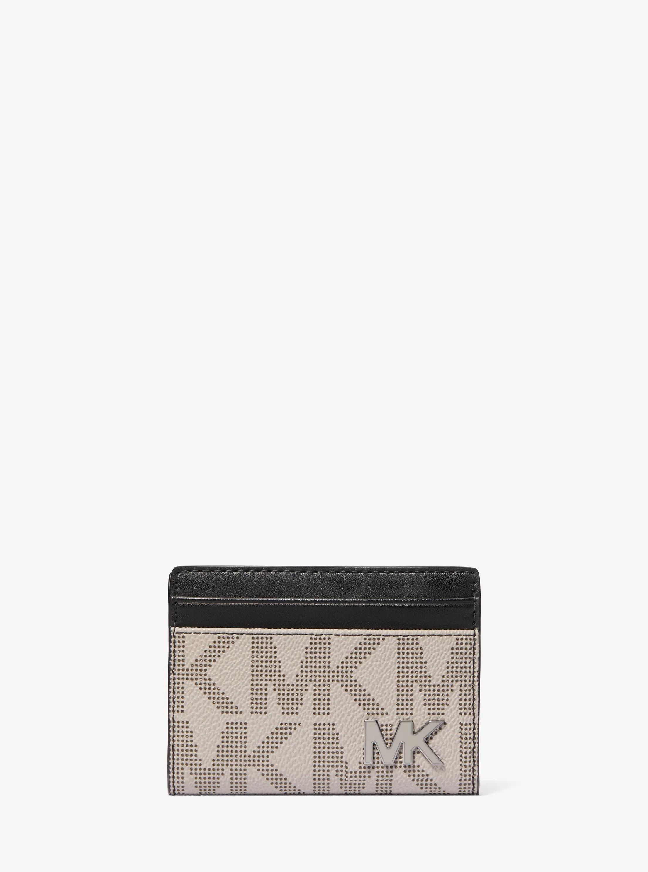 Cooper Large Signature Logo Folio Bi-Fold Wallet in PG/BLK MUL | Michael Kors