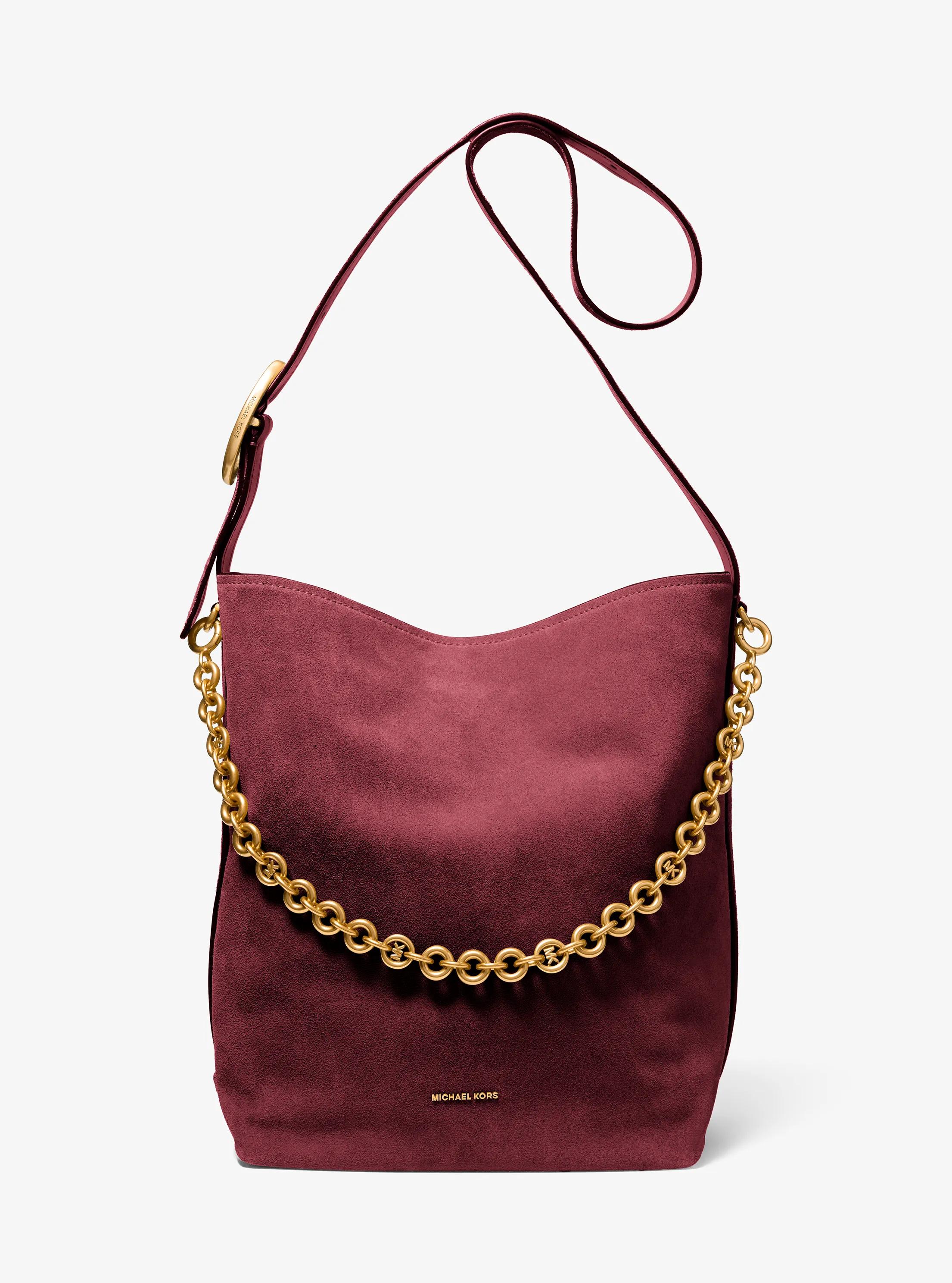 Shopper Nolita Large aus Wildleder in DUNKELROT | Michael Kors