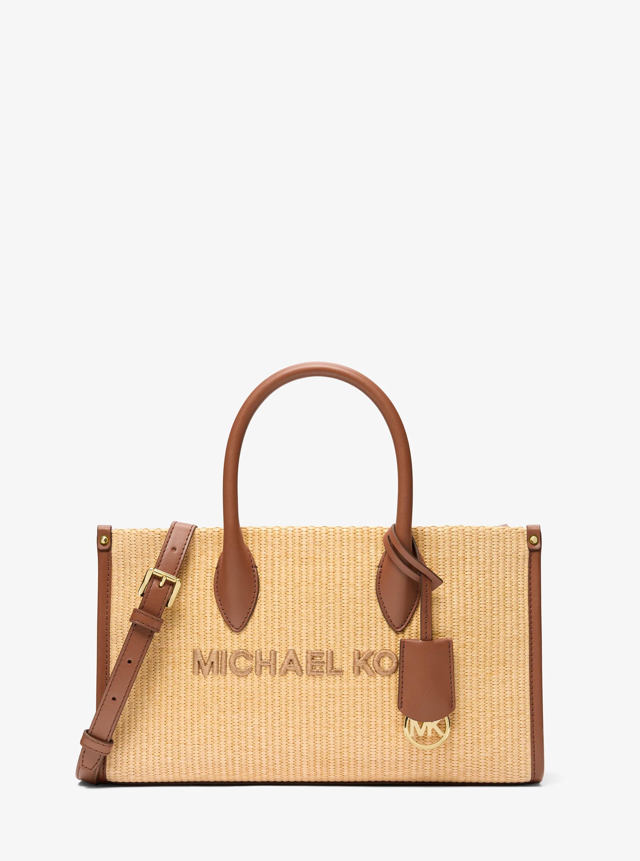 Mirella Medium Woven Satchel in LUGGAGE | Michael Kors