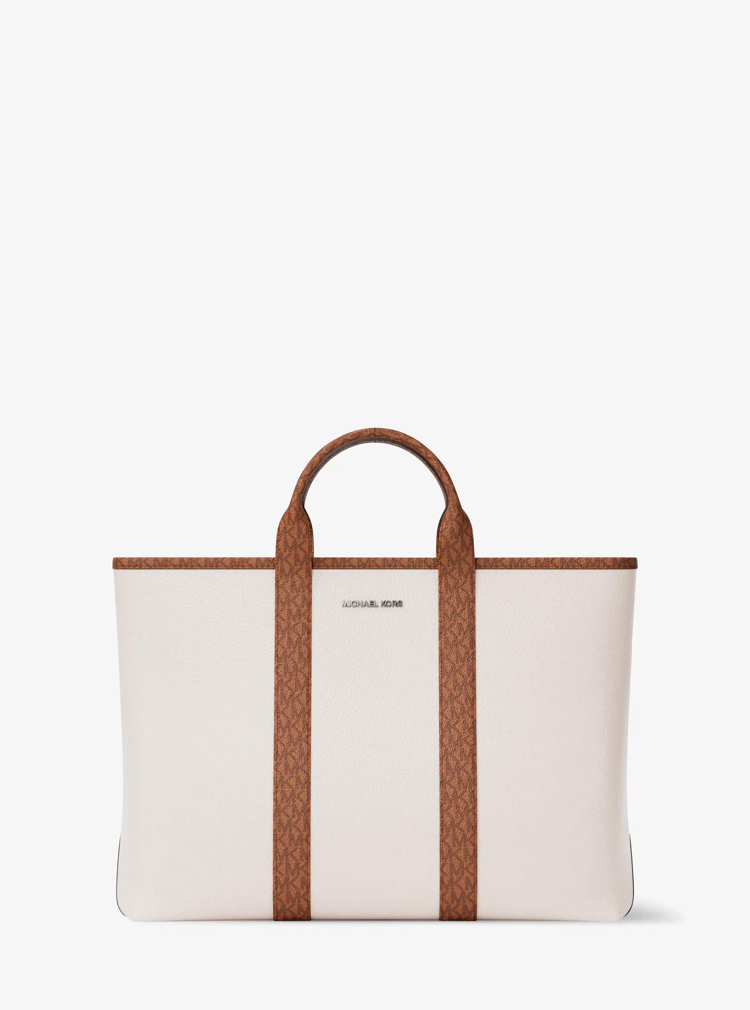 Sac fourre-tout Cooper de taille moyenne en cuir grain&eacute; &agrave; logo Signature in CR&Egrave;ME/BAGAGE | Michael Kors