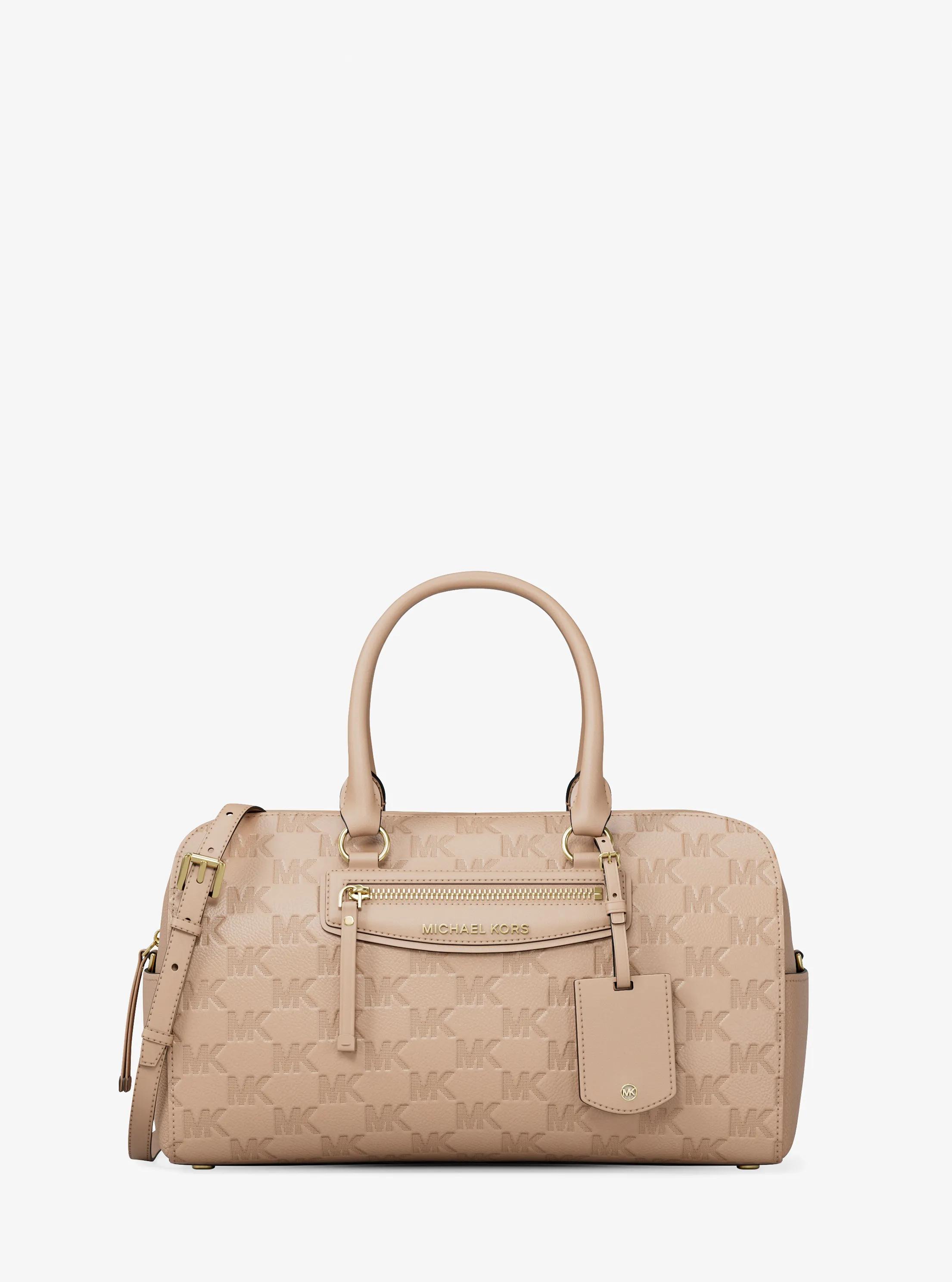 MK Sac marin à bandoulière Jet Set Travel de taille moyenne en cuir à logo en relief - Naturel - Michael Kors