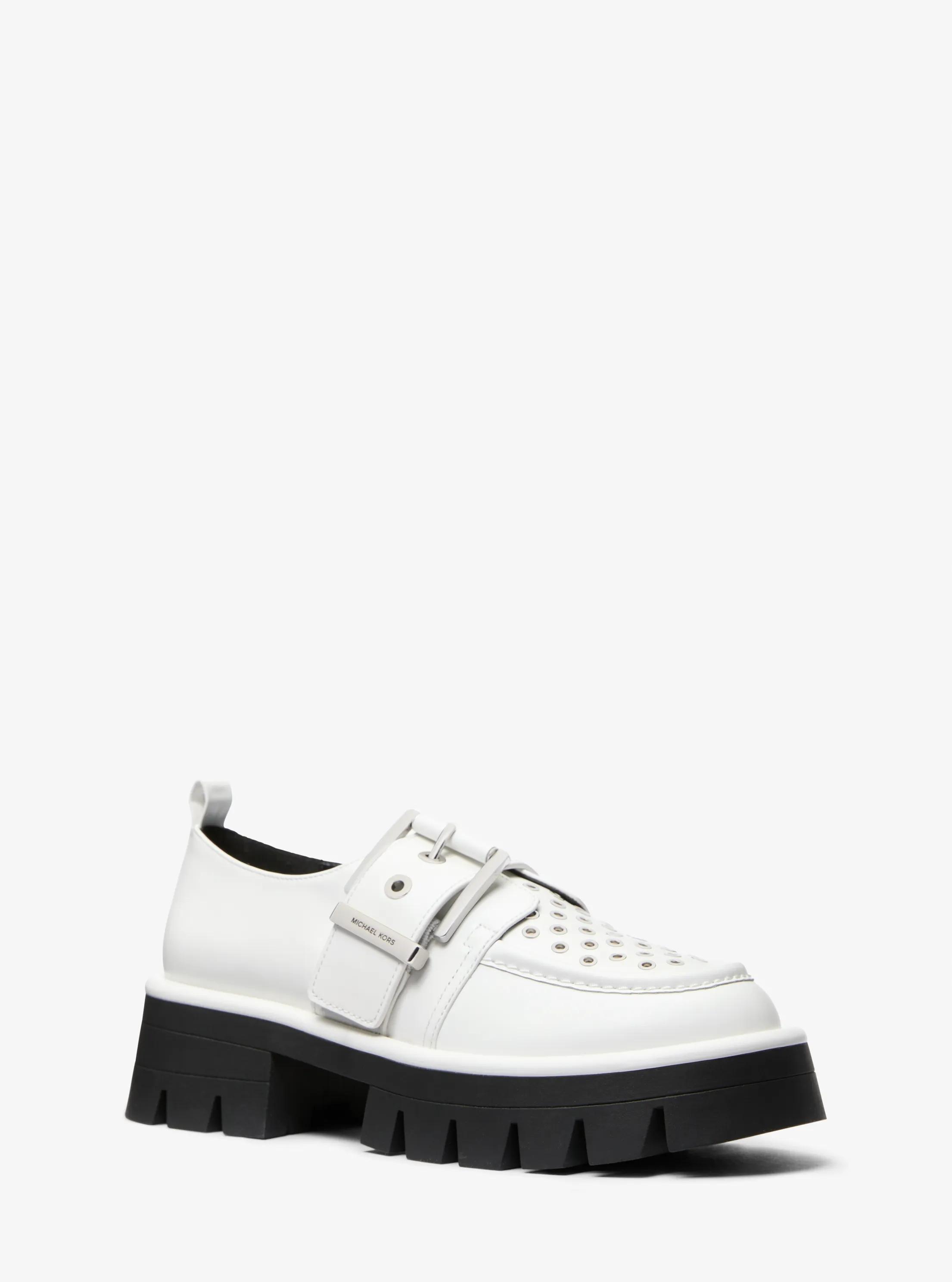Fl&acirc;neur Colby en cuir &agrave; &oelig;illets in BLANC OPTIQUE | Michael Kors