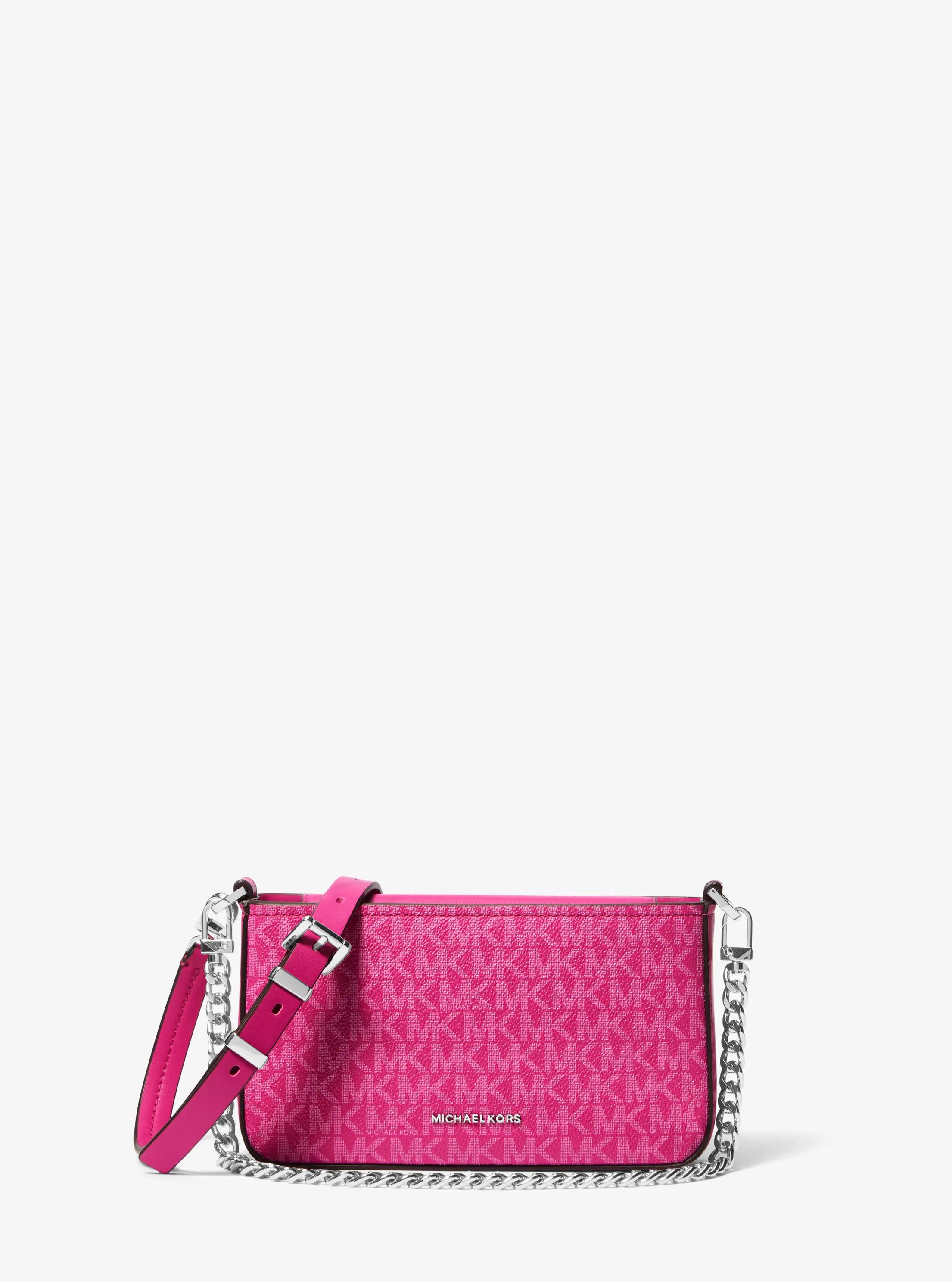 Bryant Small Signature Logo Convertible Pochette in WILD BERRY | Michael Kors