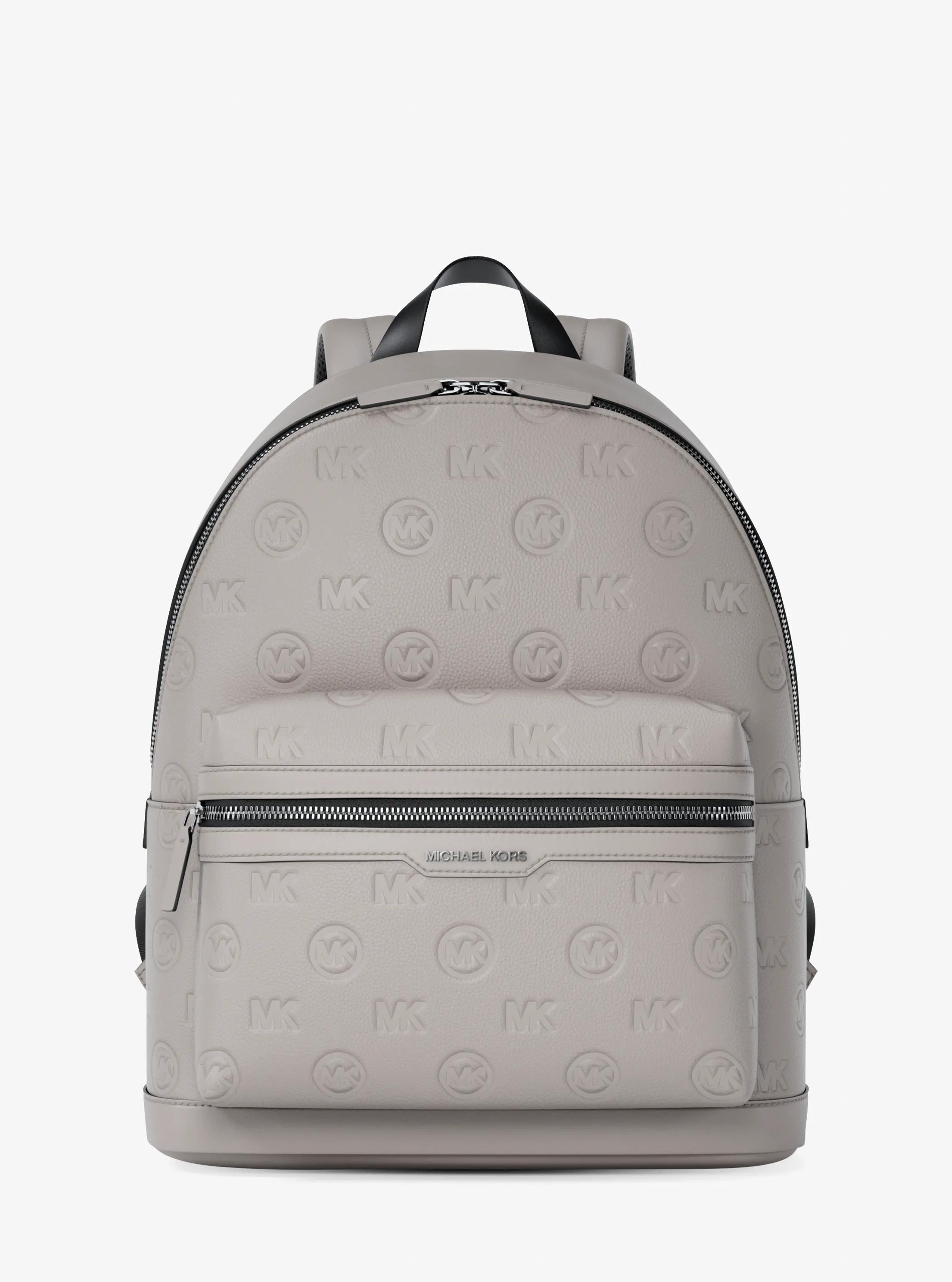 Cooper Medium Logo Debossed Dome Backpack in PEARL GREY | Michael Kors