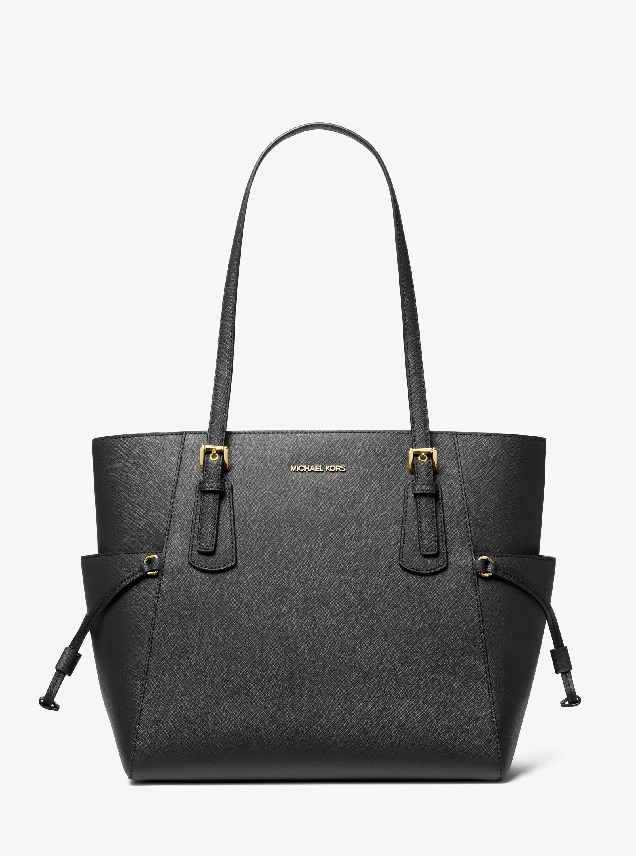 Michael Kors Outlet Mk Shopper Voyager Large Aus Saffianleder - Schwarz - Michael Kors