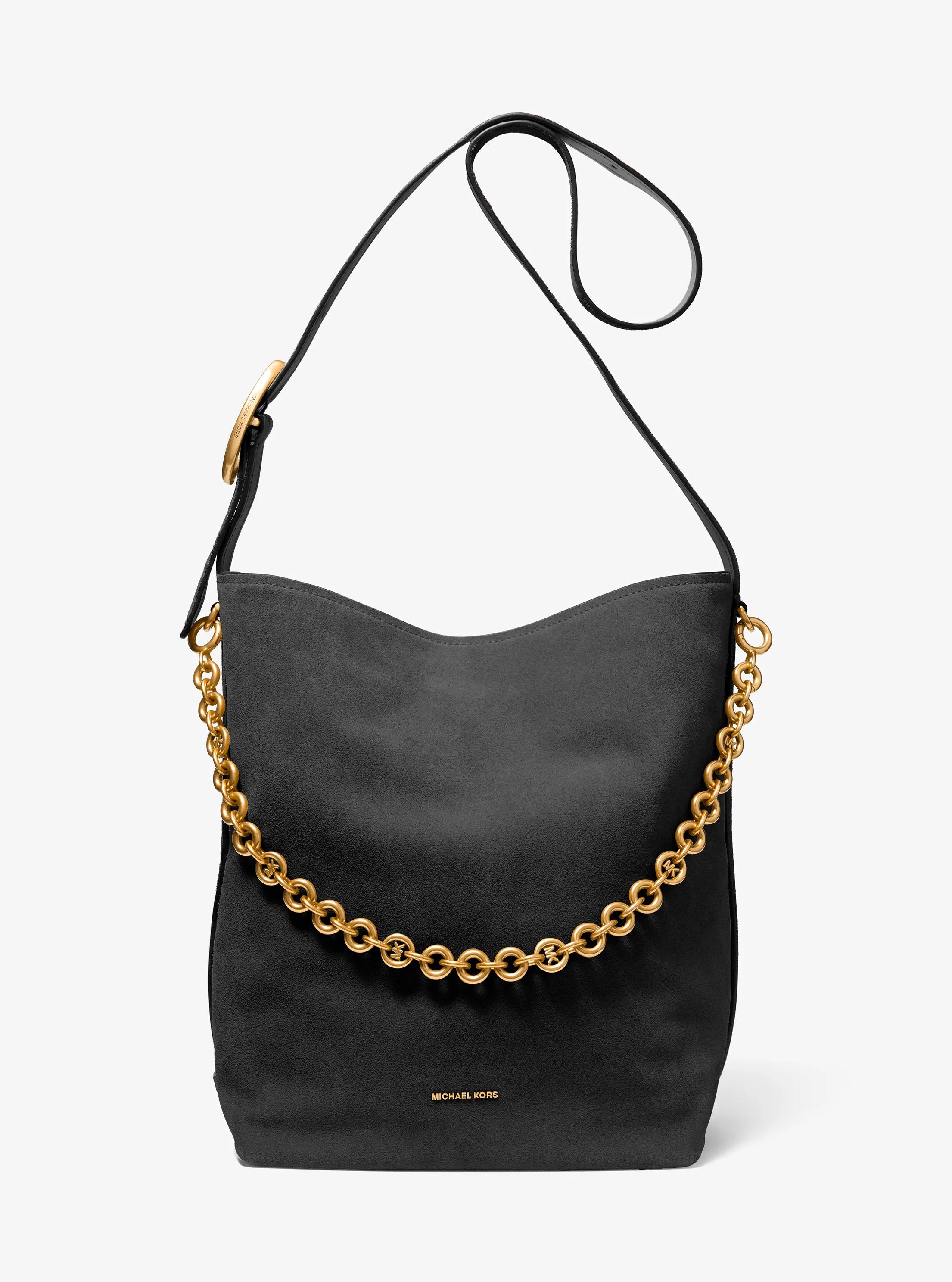 MK Grand cabas seau Nolita en daim - Noir - Michael Kors