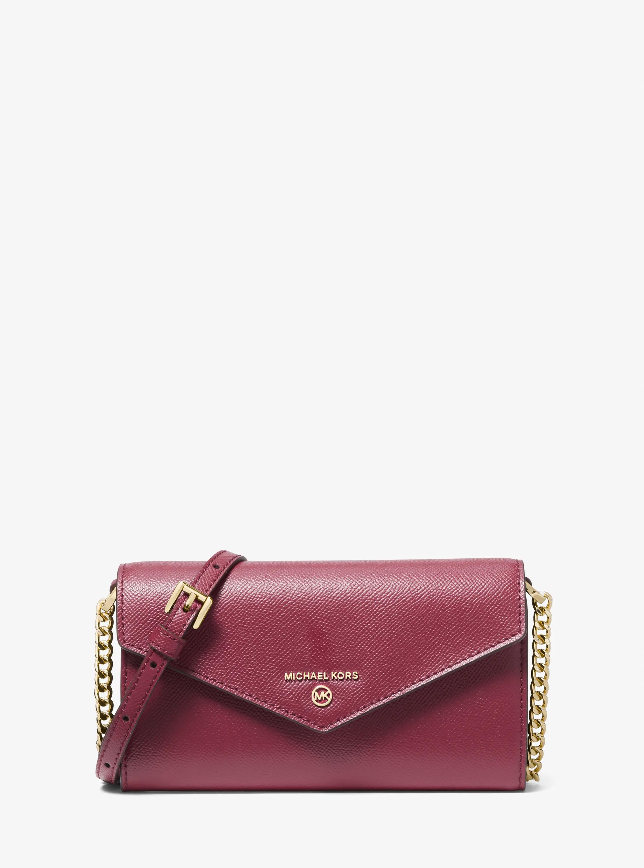 Large Crossgrain Leather Smartphone Convertible Crossbody Bag