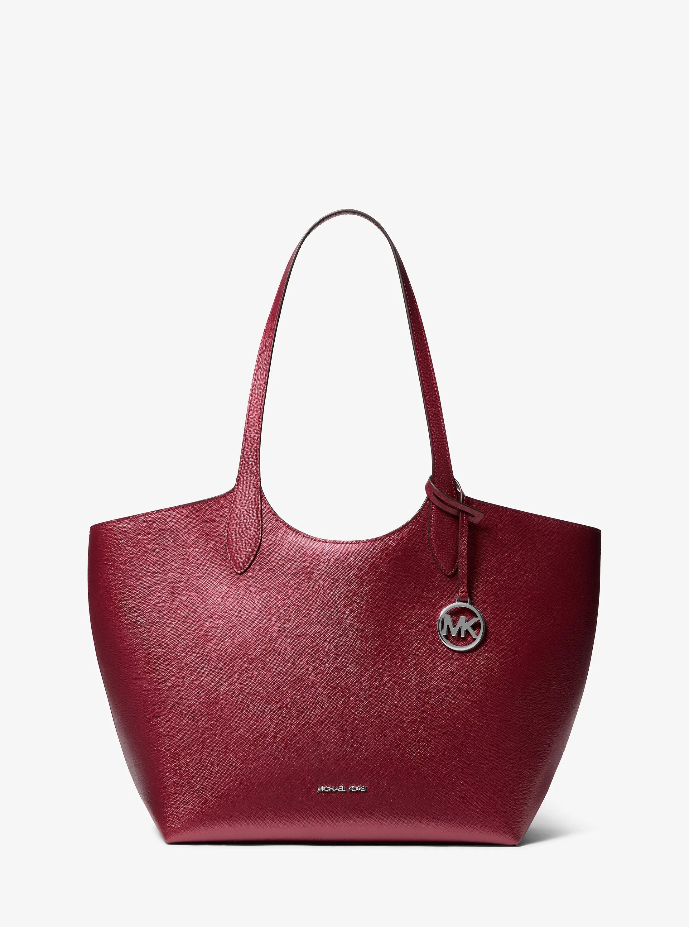 Maya Large Metallic Tote Bag in MAROON | Michael Kors