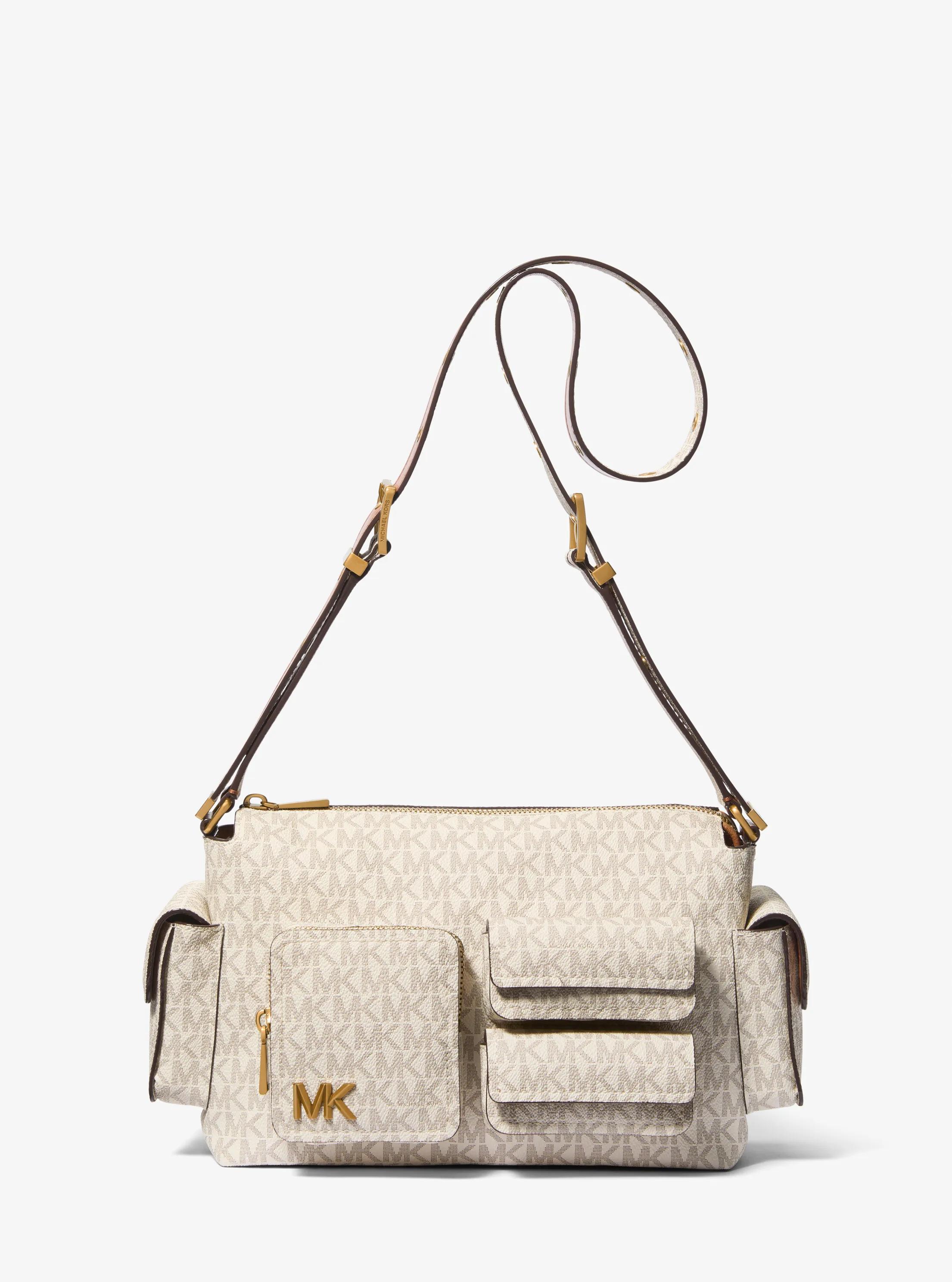 Bolso de hombro Dakota mediano con logotipo in VAINILLA/BELLOTA | Michael Kors