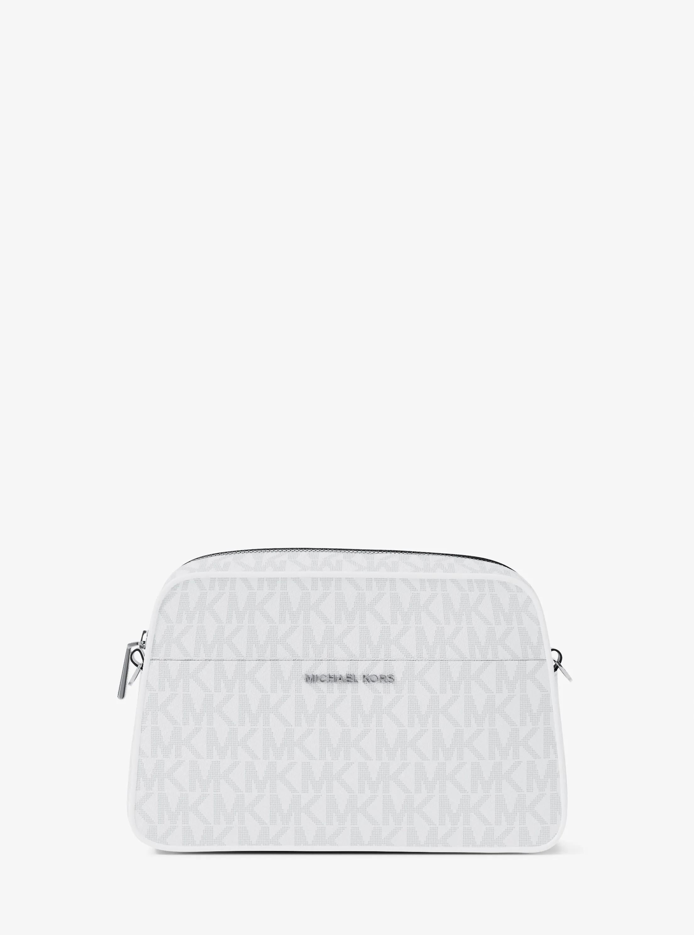 Jet Set Small Signature Logo Camera Crossbody Bag in OPT/ALLUM | Michael Kors
