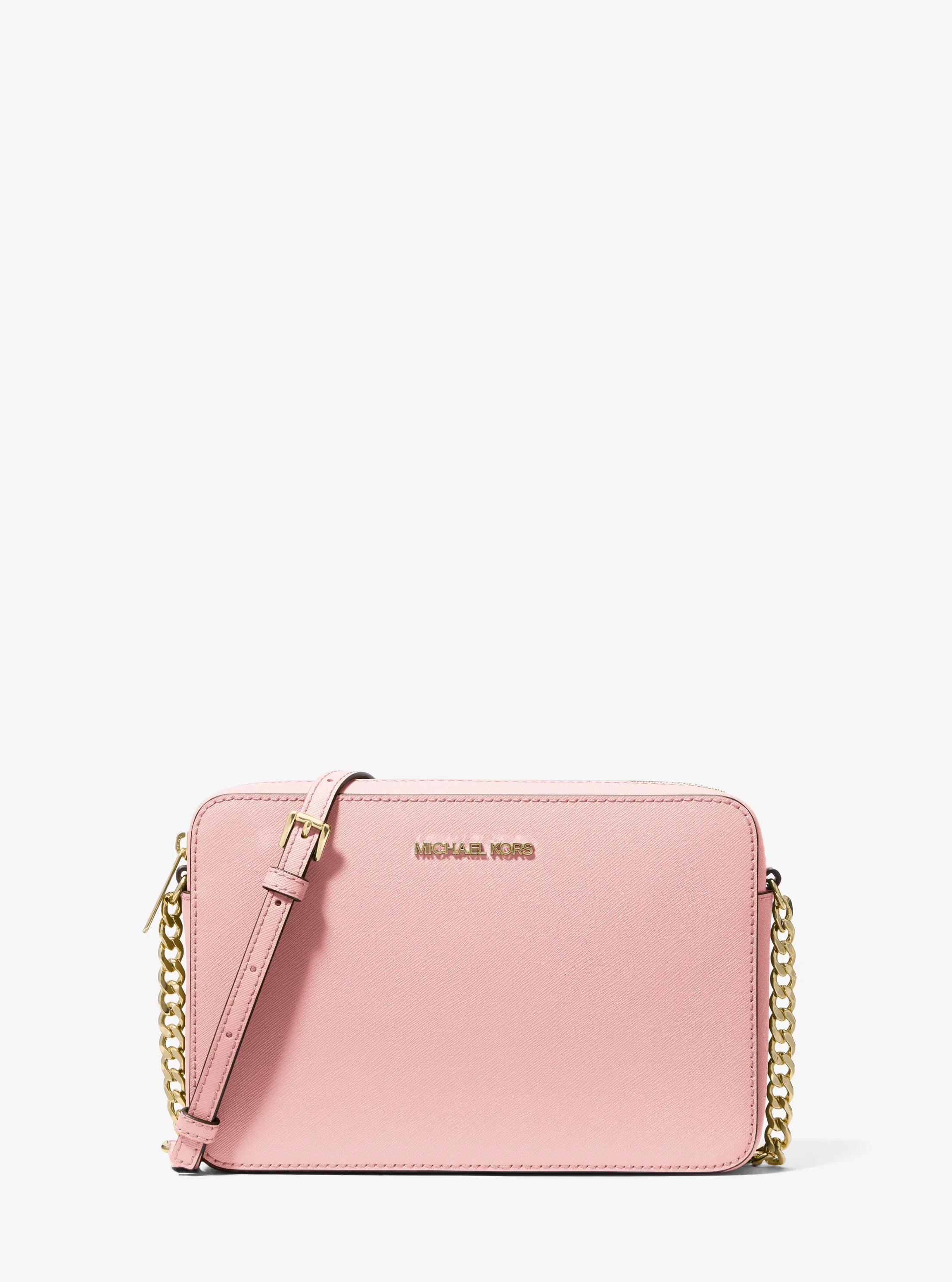 Jet Set Large Saffiano Leather Crossbody Bag in POWDER BLUSH | Michael Kors