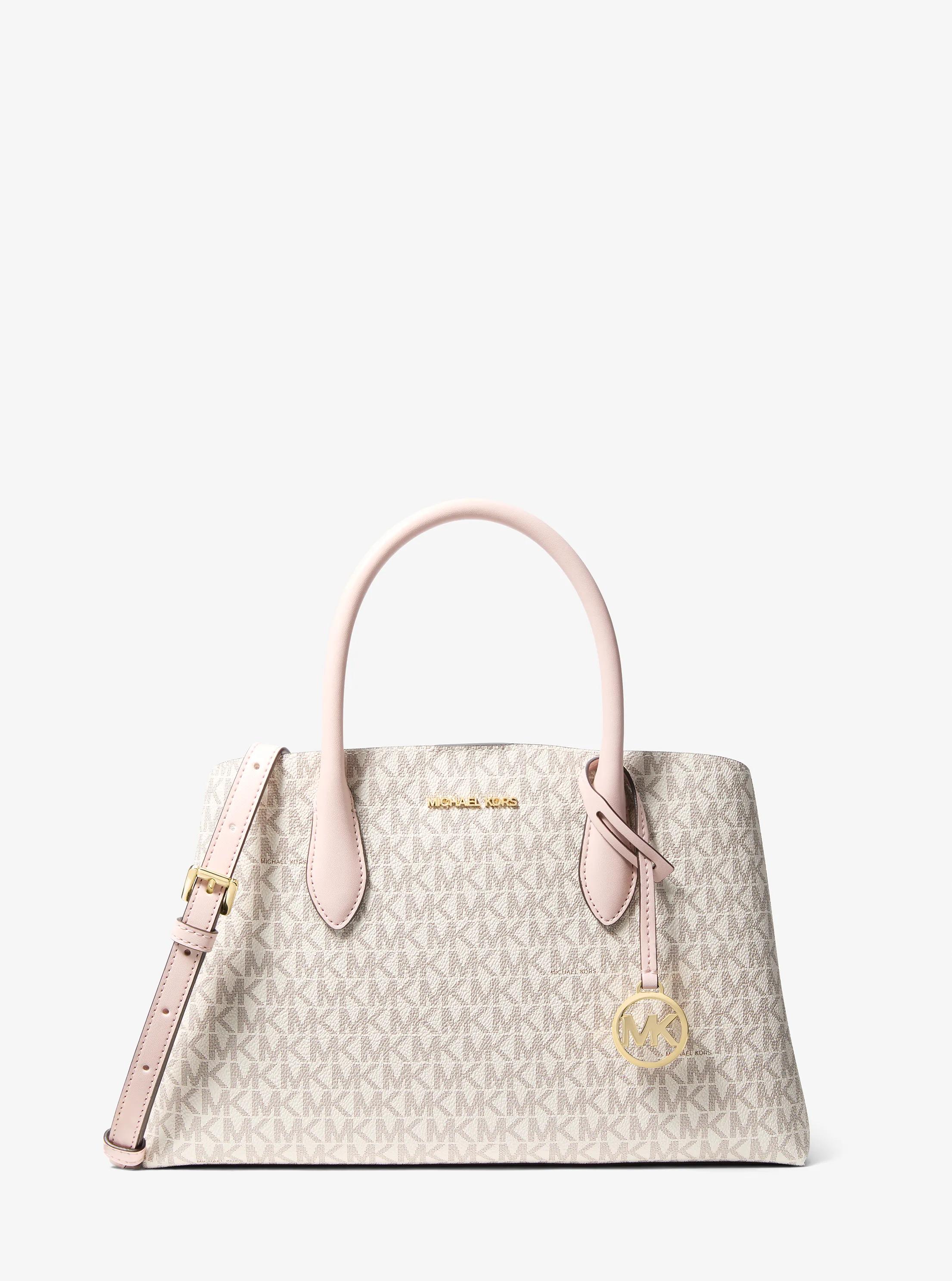 Maya Medium Signature Logo Satchel in PWD BLSH MLT | Michael Kors