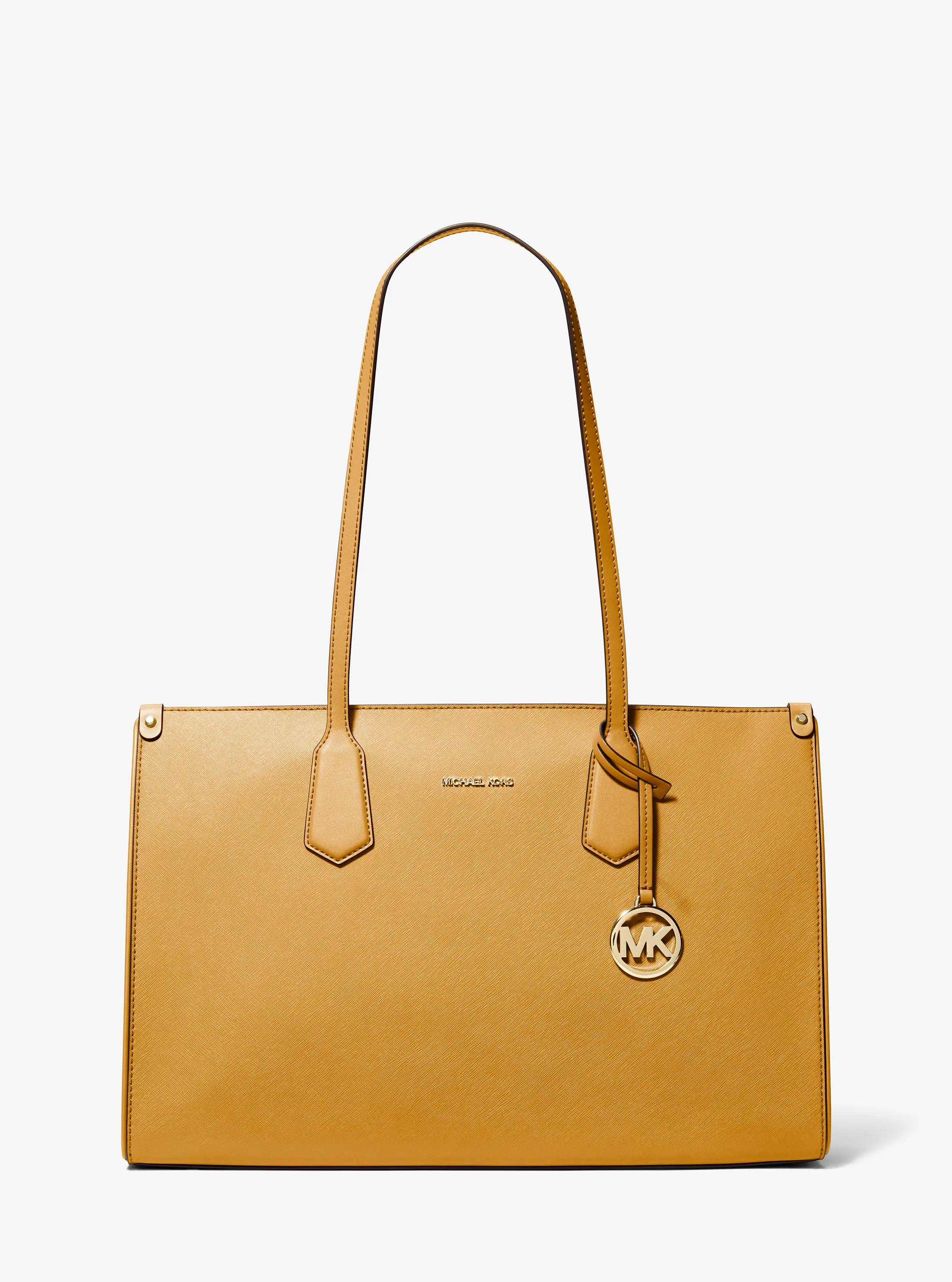 Maple Large Saffiano Leather Tote Bag in MARIGOLD | Michael Kors