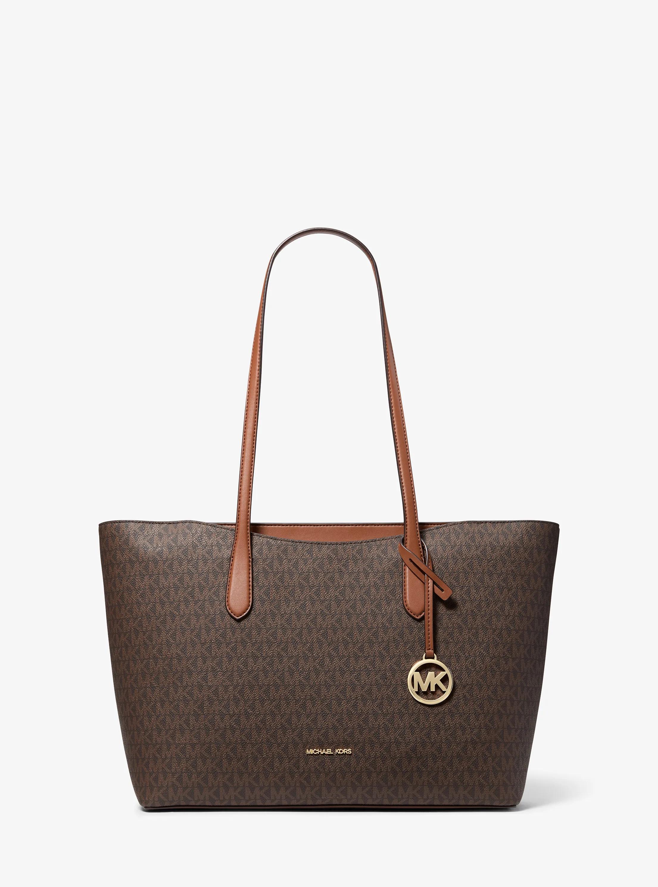 Arden Large Signature Logo Tote Bag in BROWN | Michael Kors