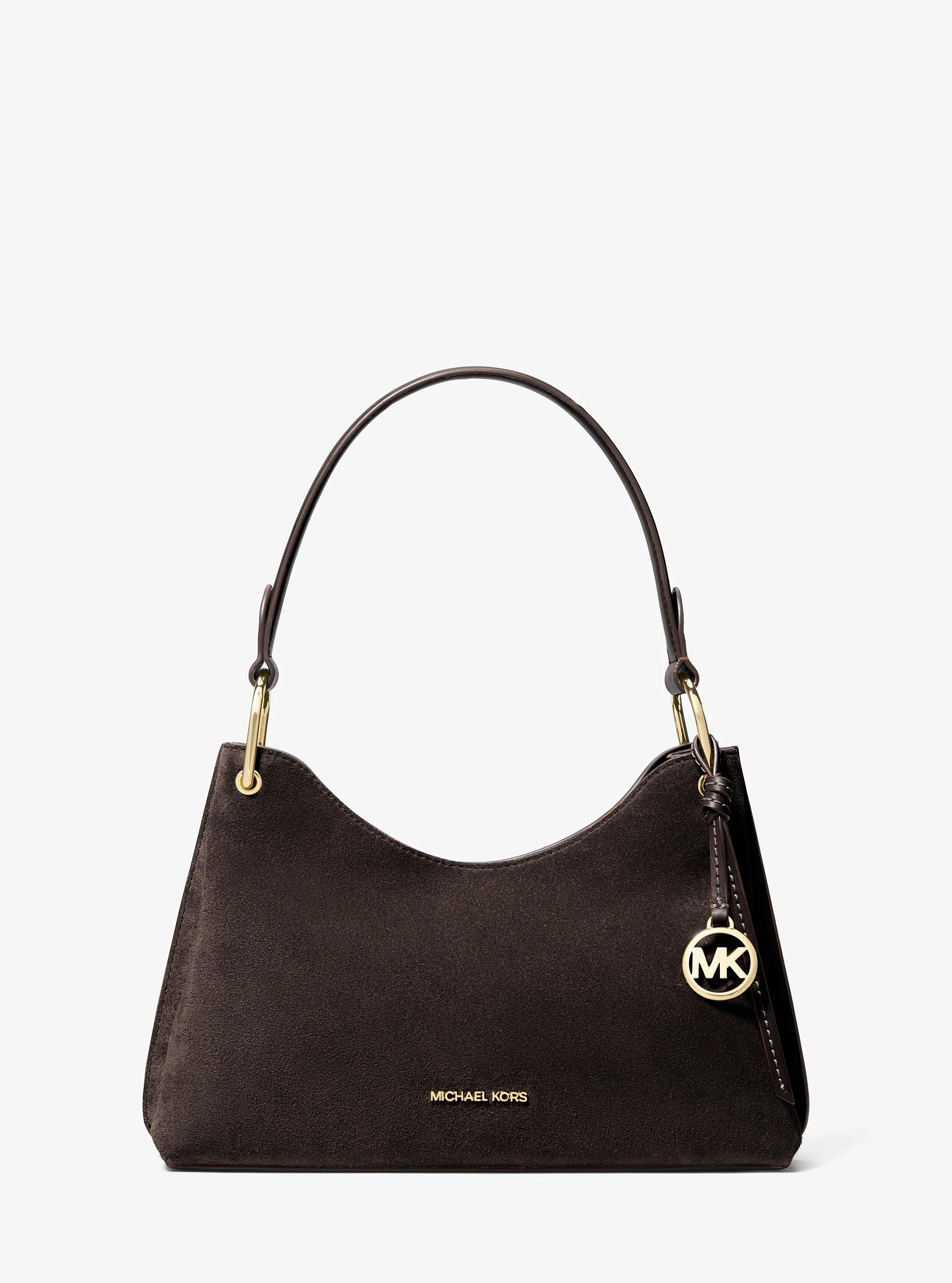 Joan Medium Suede Shoulder Bag in CHOCOLATE | Michael Kors
