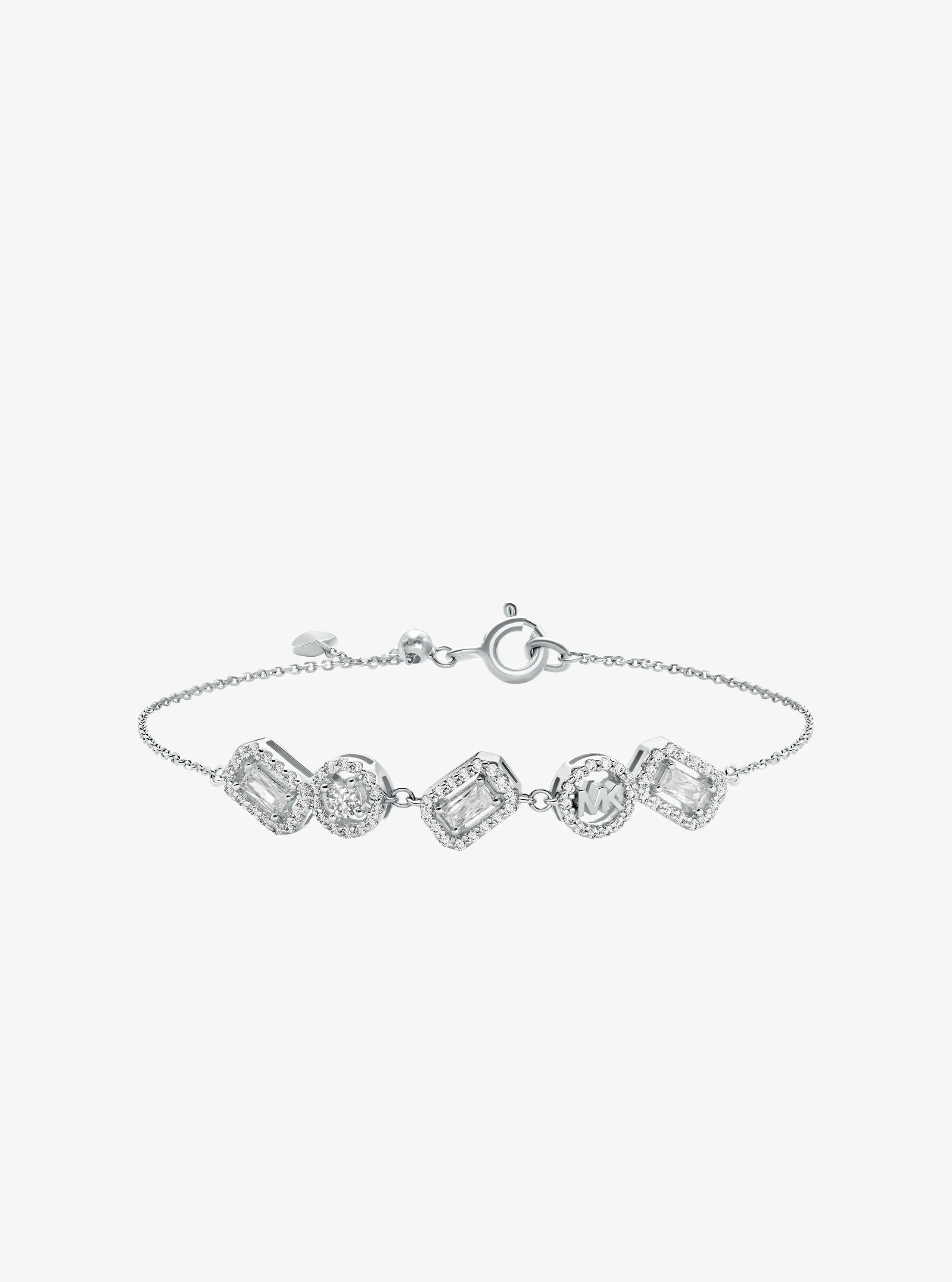 Precious Metal-Plated Sterling Silver Pavé Bracelet