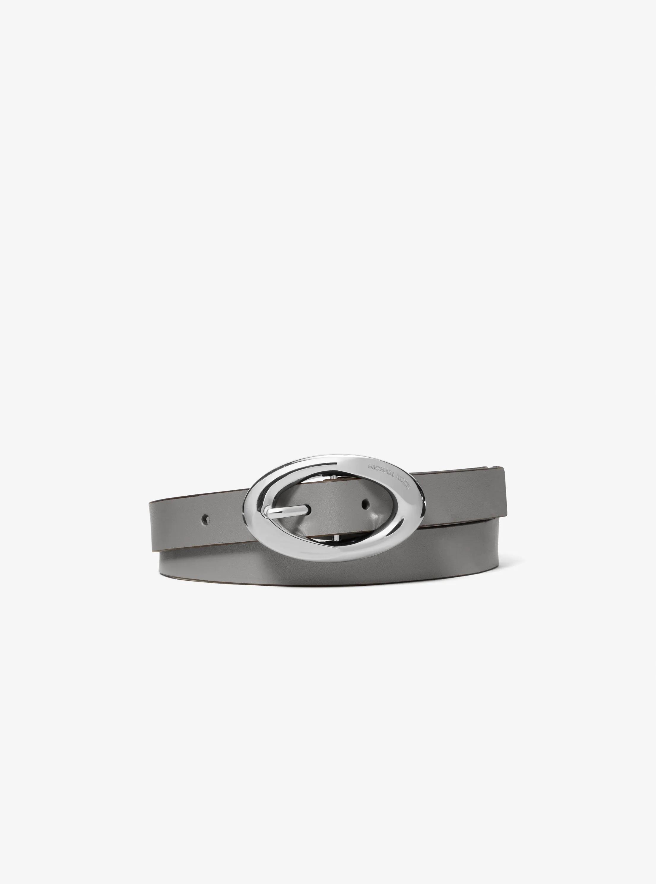 Leather Belt in STORM | Michael Kors