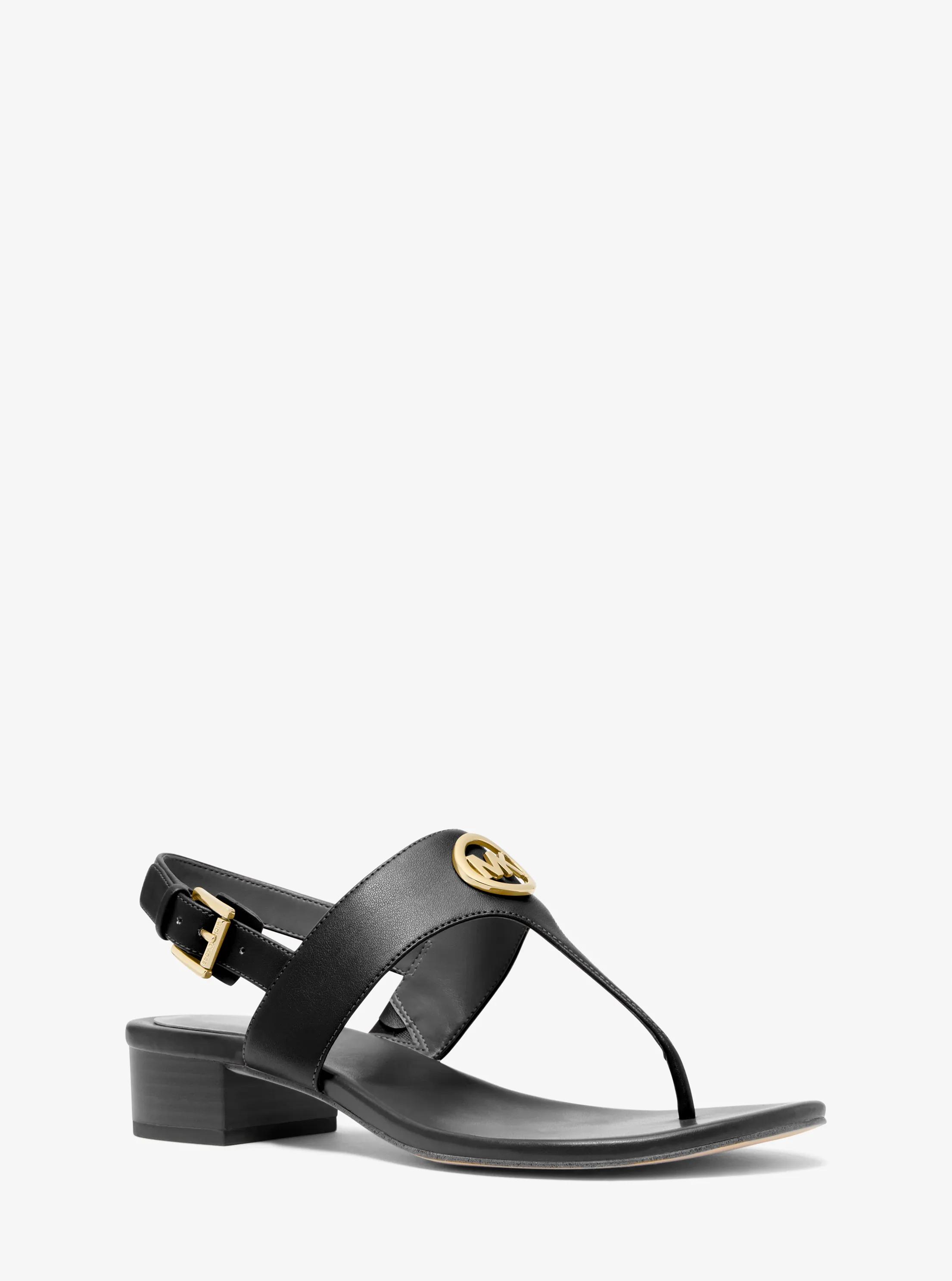 Hannah T-Strap Sandal in BLACK | Michael Kors
