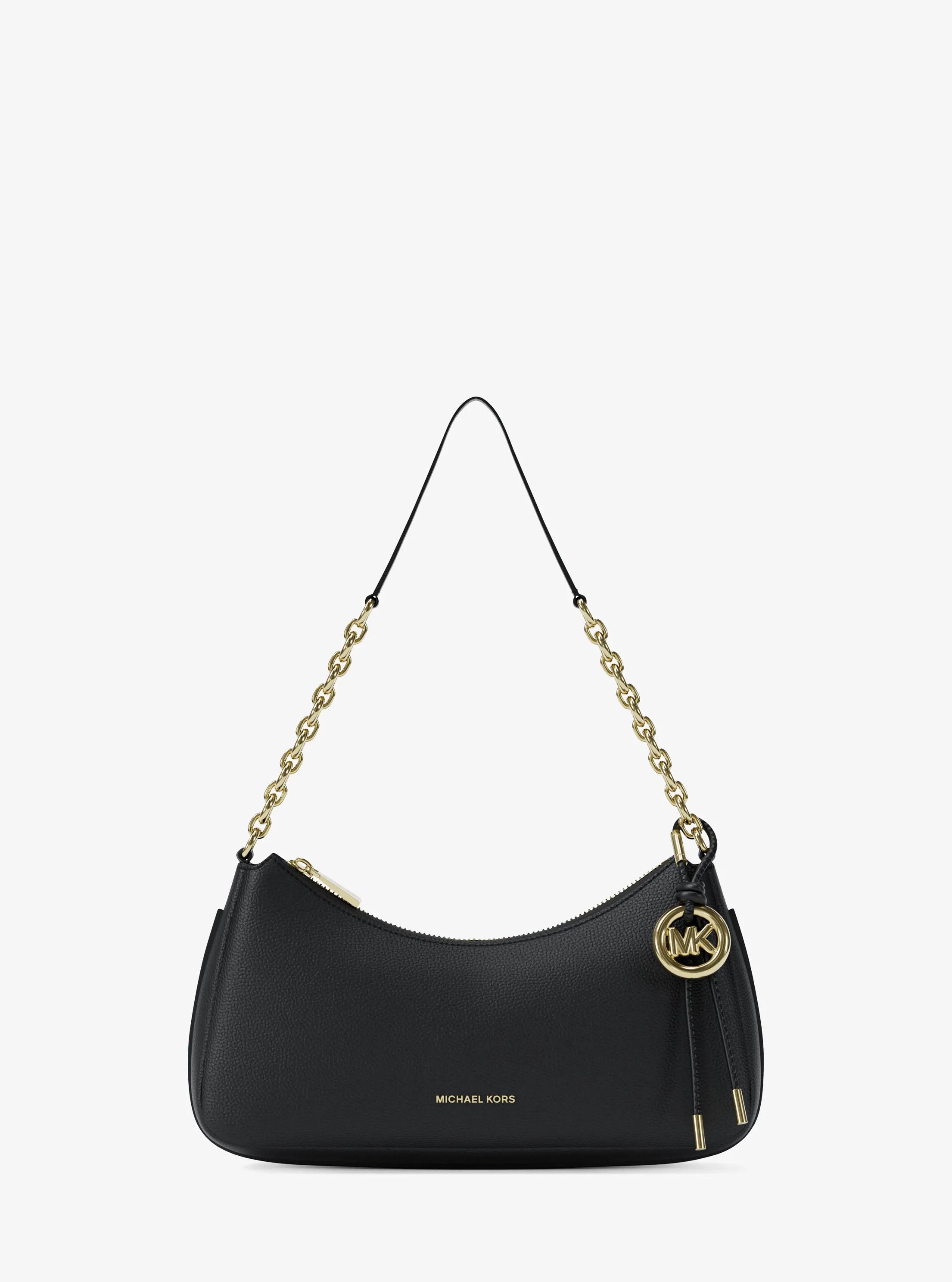 MK Pochette Nolita de taille moyenne en cuir grainé à chaîne - Noir - Michael Kors
