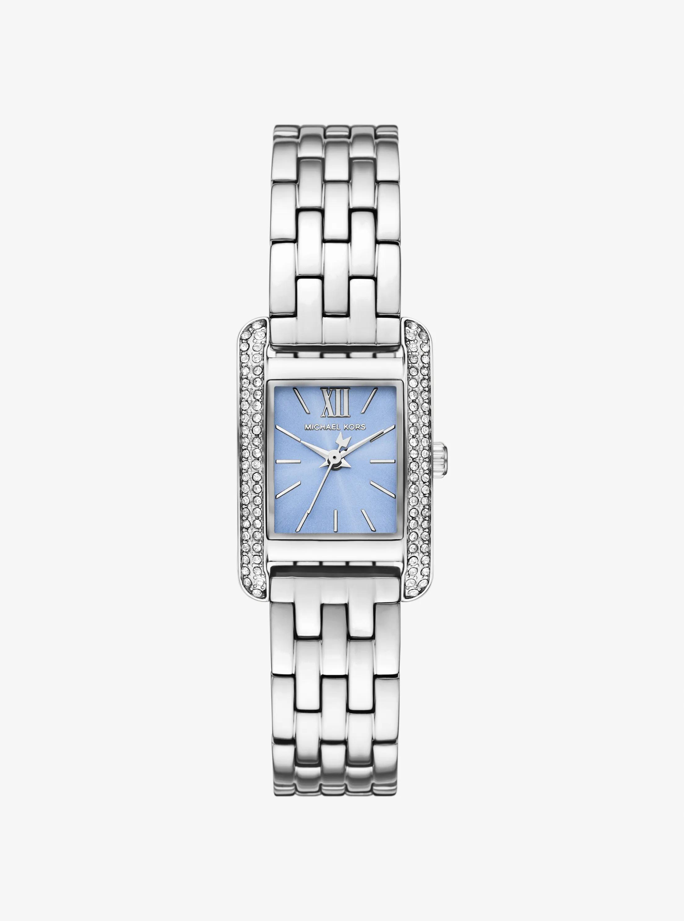 Mini Monroe Pav&eacute; Silver-Tone Watch in SILVER | Michael Kors