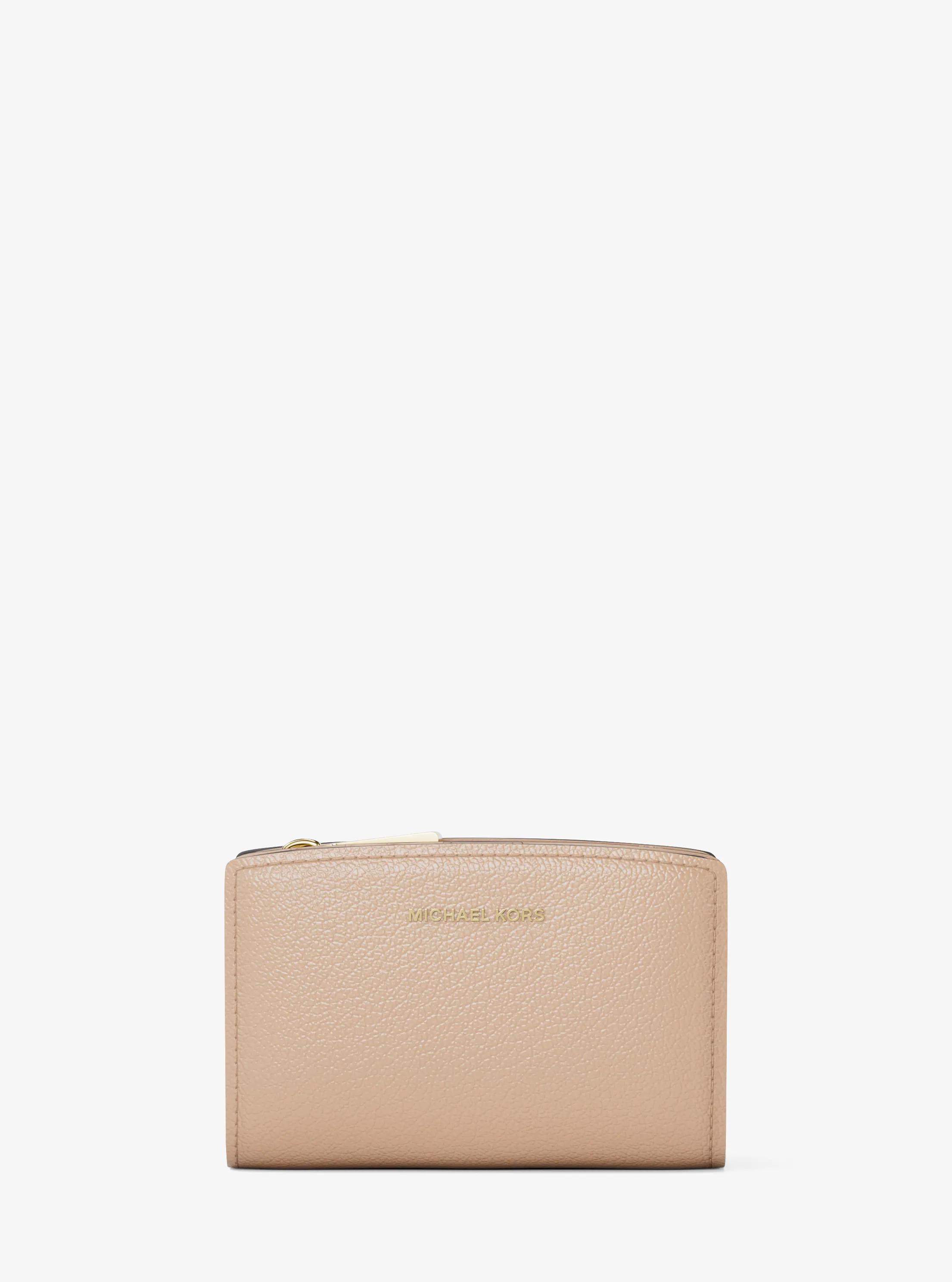 MK Portefeuille Bryant de taille moyenne en cuir grainé - Naturel - Michael Kors