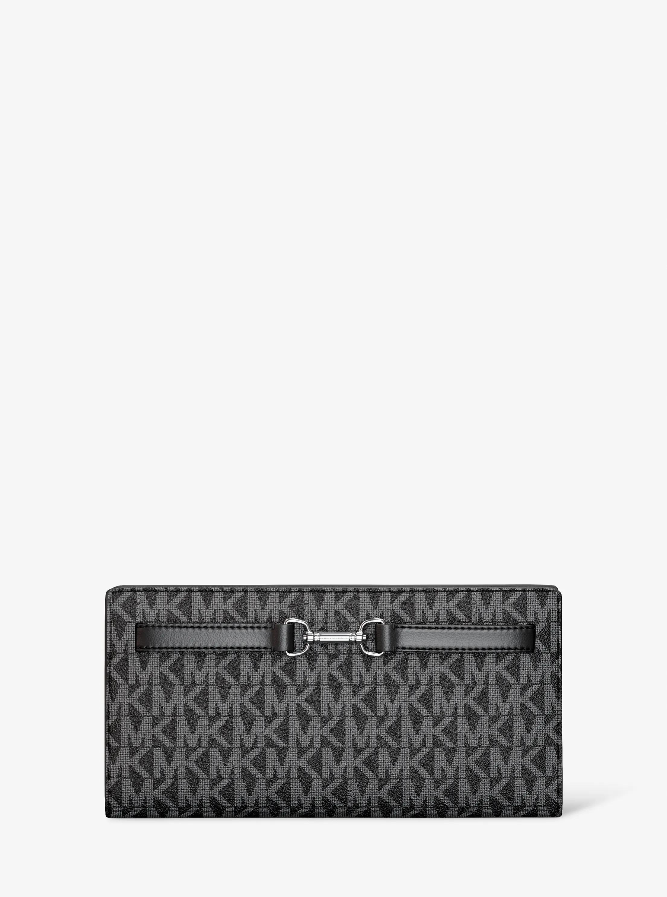 Carson Large Signature Logo Wallet in BLACK | Michael Kors