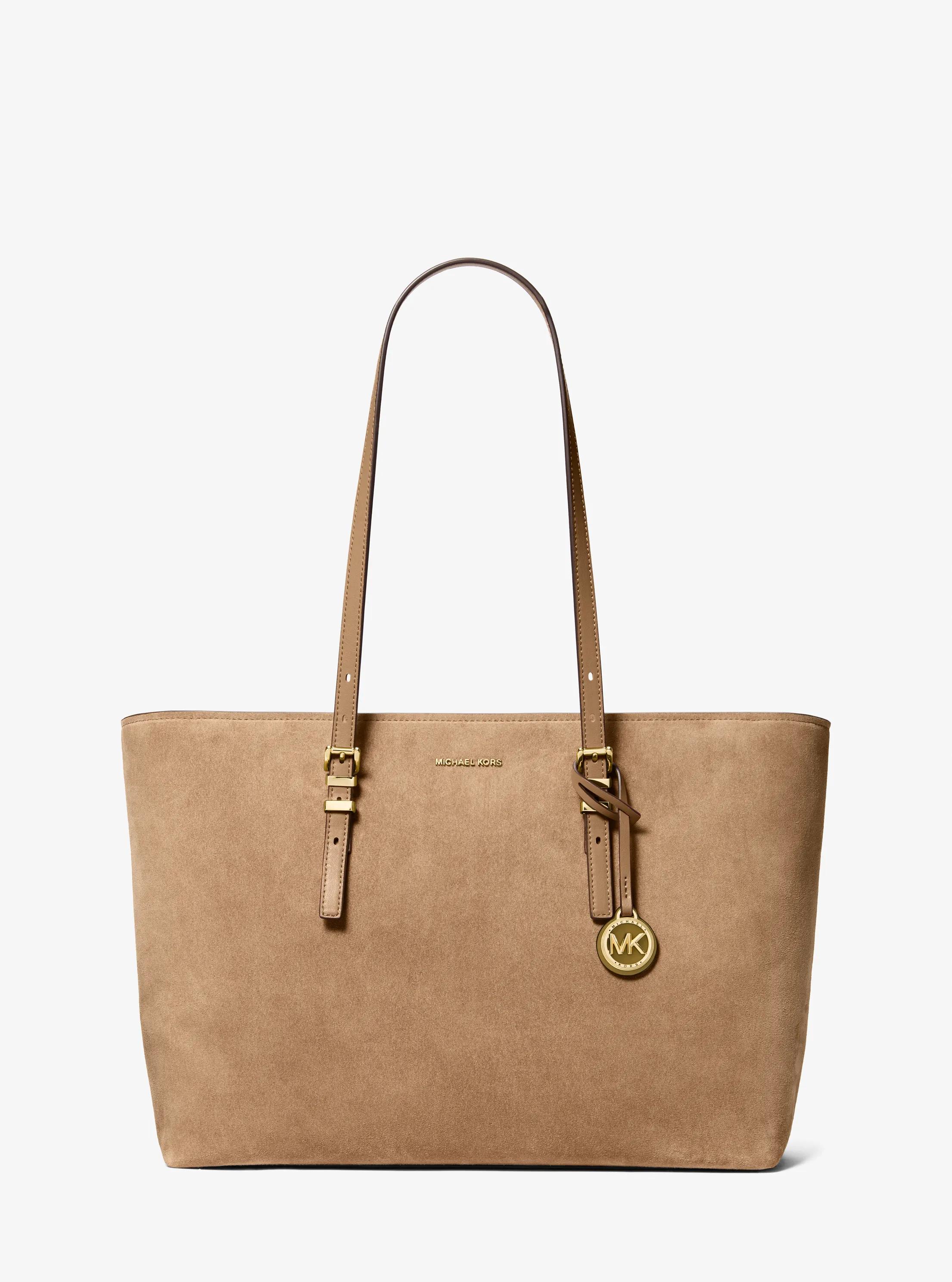 Quinn Large Suede Tote Bag in HUSK | Michael Kors
