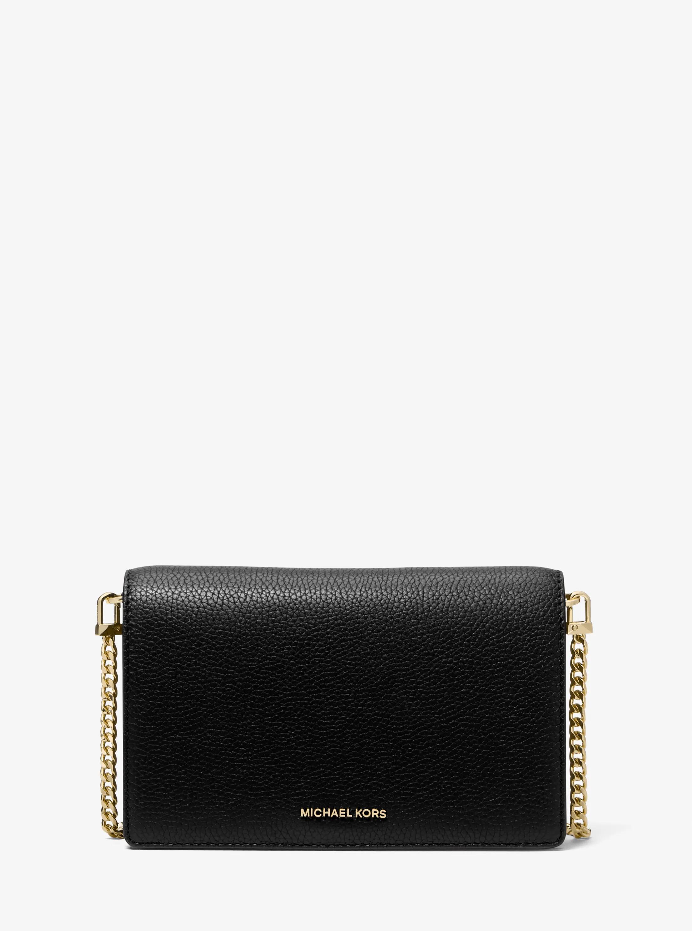 Bandolera Jet Set mediana de piel granulada in NEGRO | Michael Kors