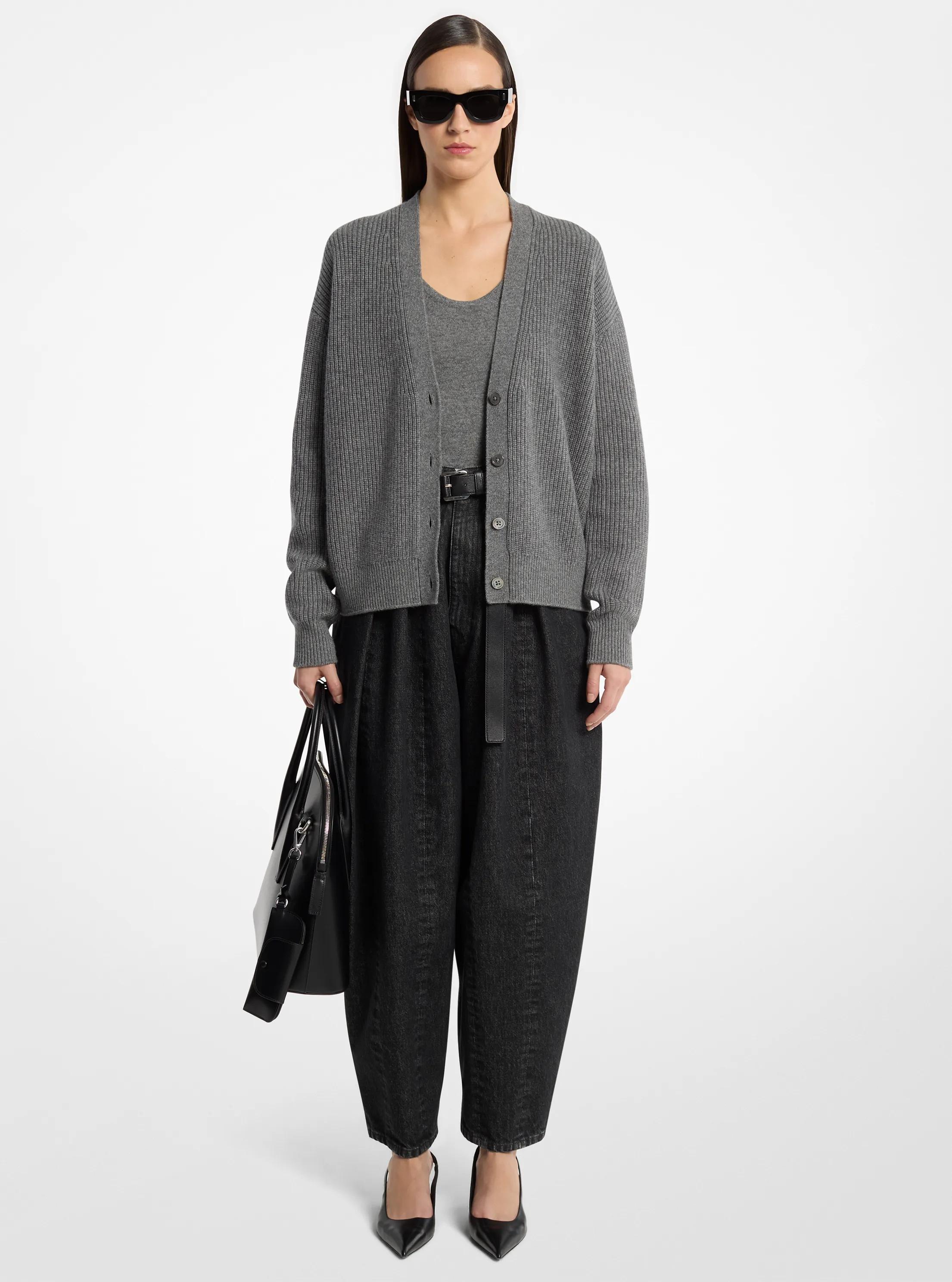 Michael Kors Collection Ribbed Cashmere Cardigan