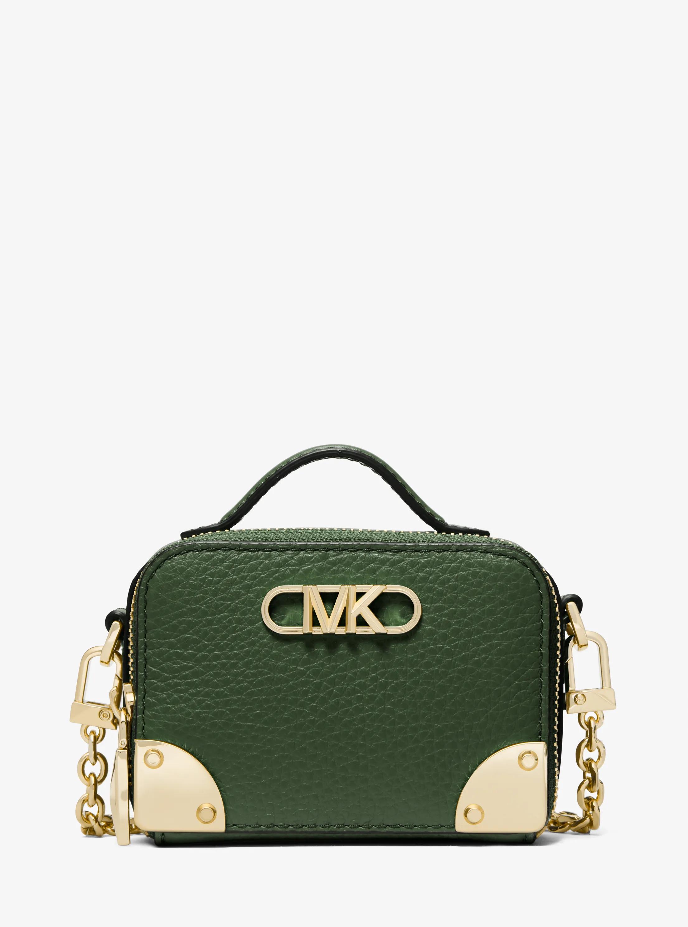Mini-sac &agrave; bandouli&egrave;re Estelle en cuir grain&eacute; in VERT AMAZONE | Michael Kors