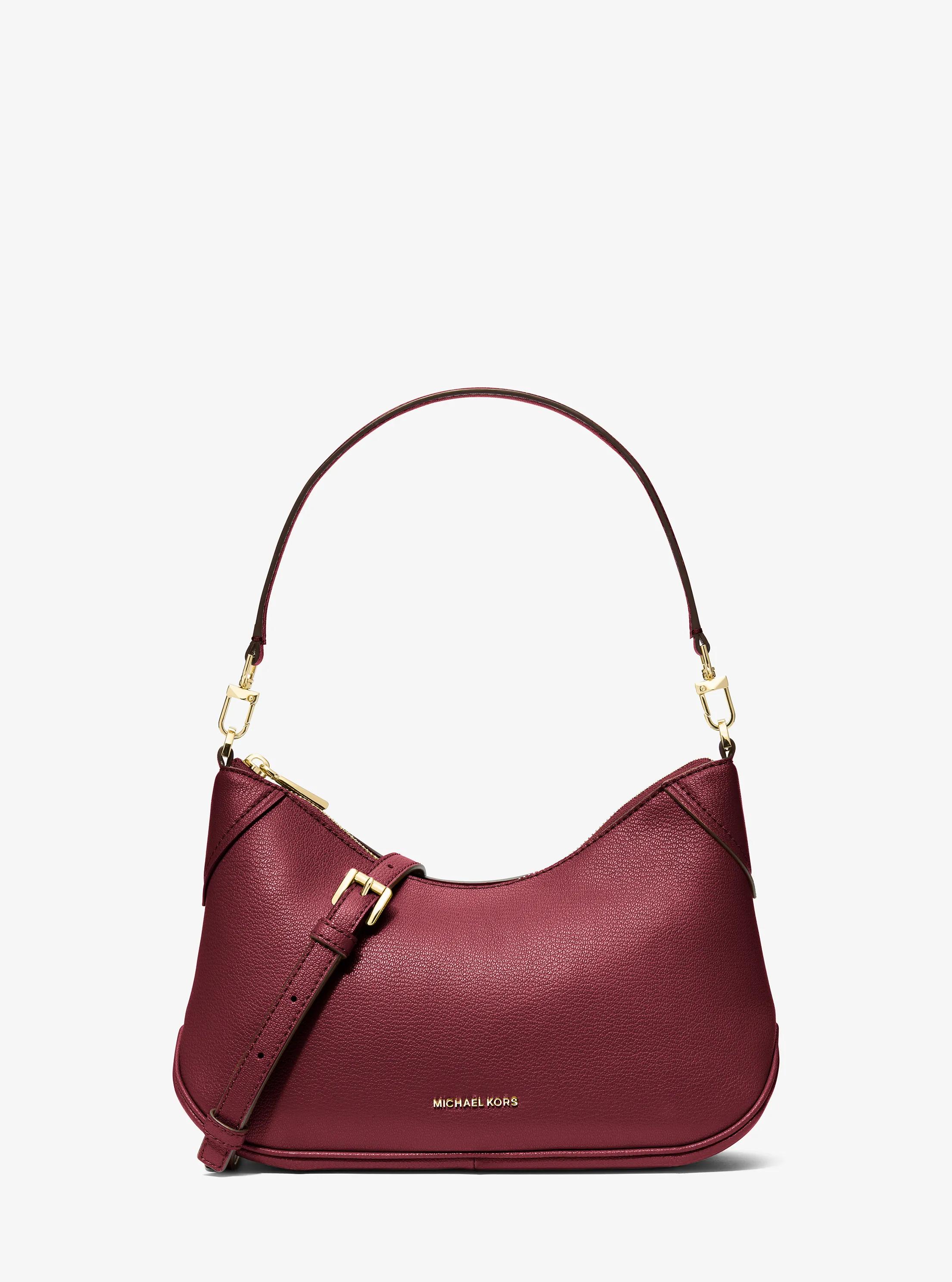 Jet Set Medium Leather Convertible Crossbody Bag in DEEP RED | Michael Kors