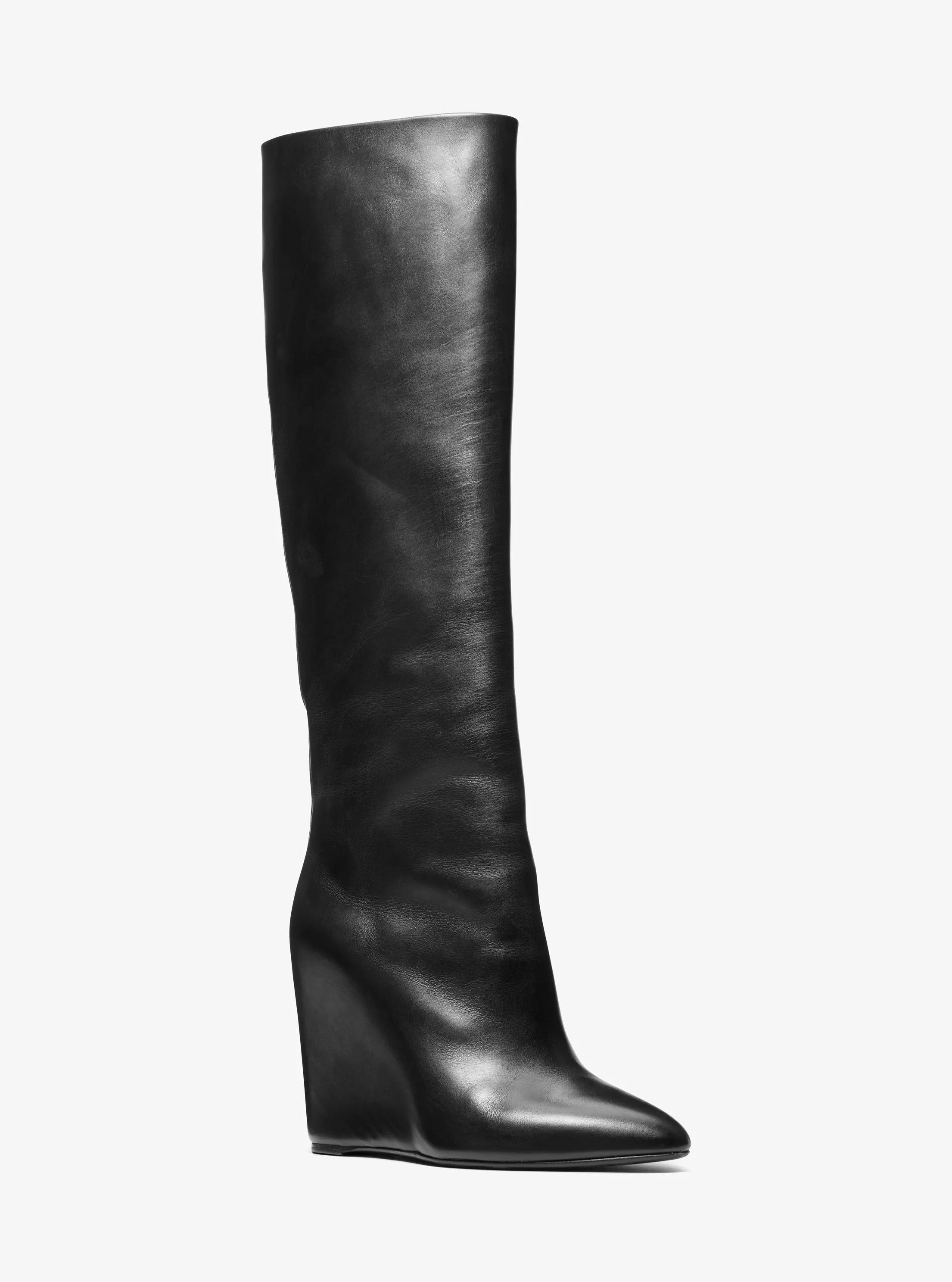 Jodi Leather Tall Boot in BLACK | Michael Kors