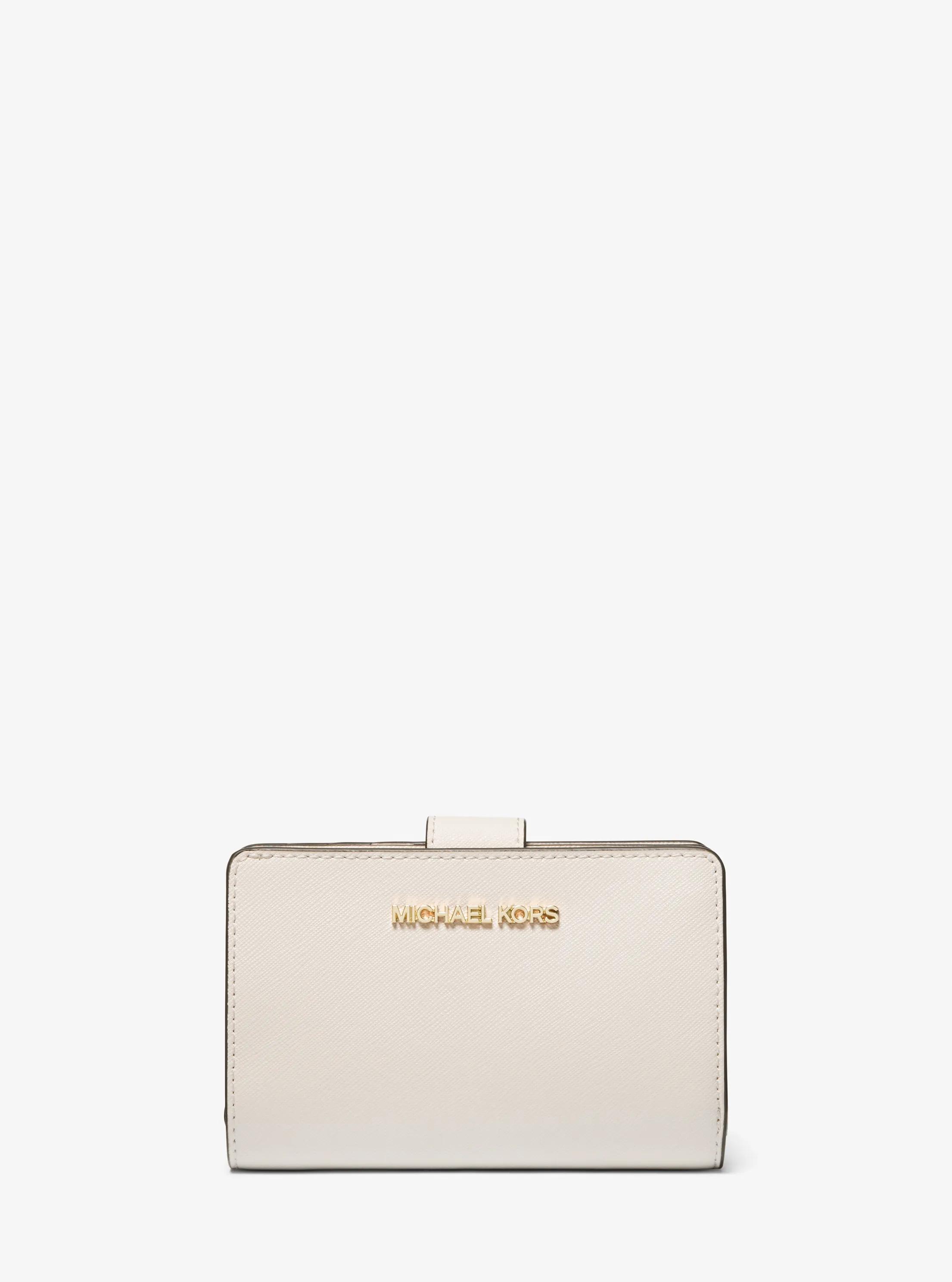 Cartera mediana de piel de grano cruzado in CREMA CLARO | Michael Kors