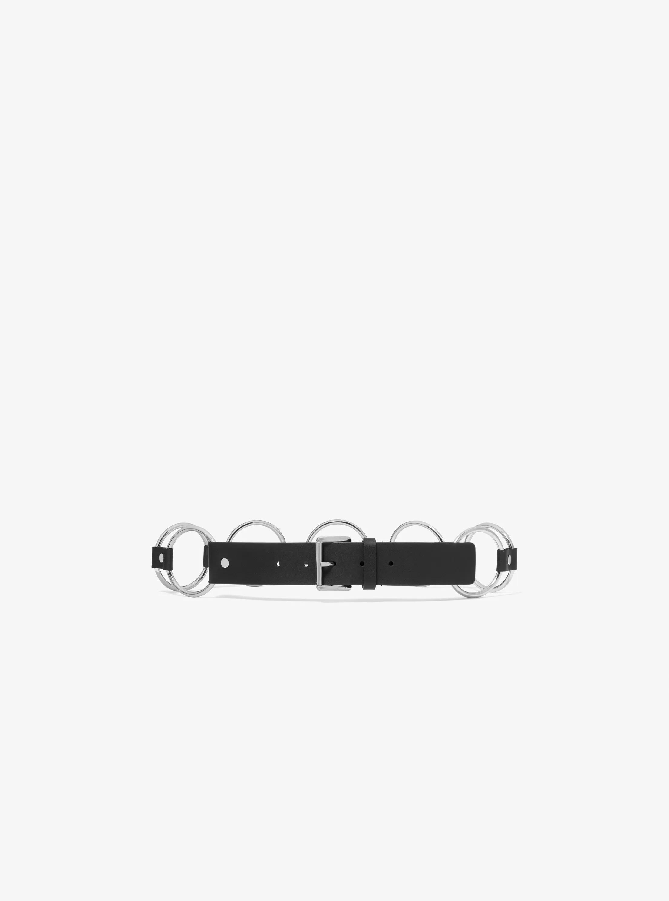 Ring Belt in BLACK/SILVER | Michael Kors