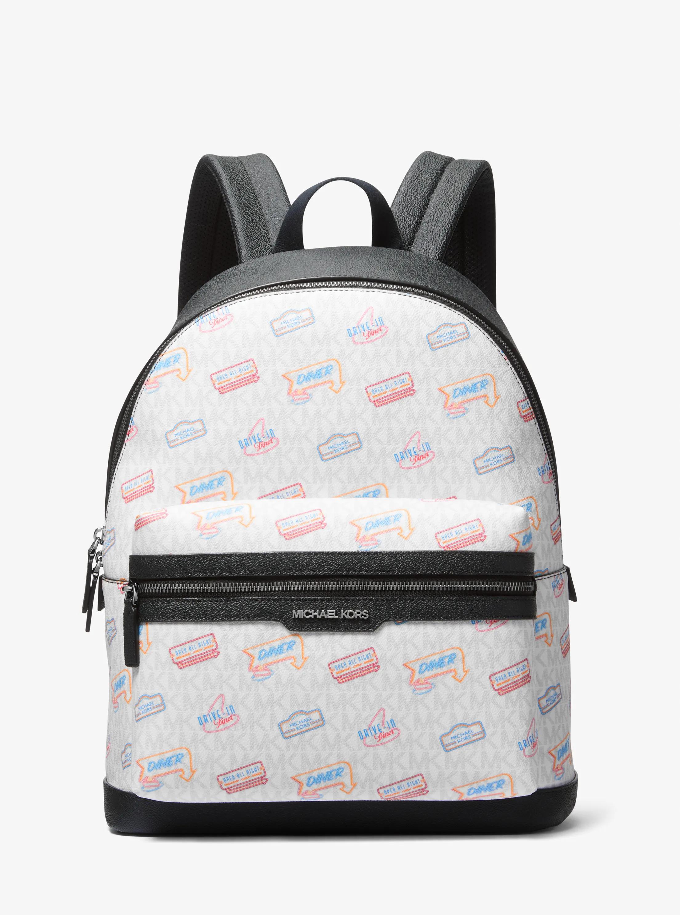 Cooper Embellished Signature Logo Dome Backpack in OPTIC WHITE | Michael Kors
