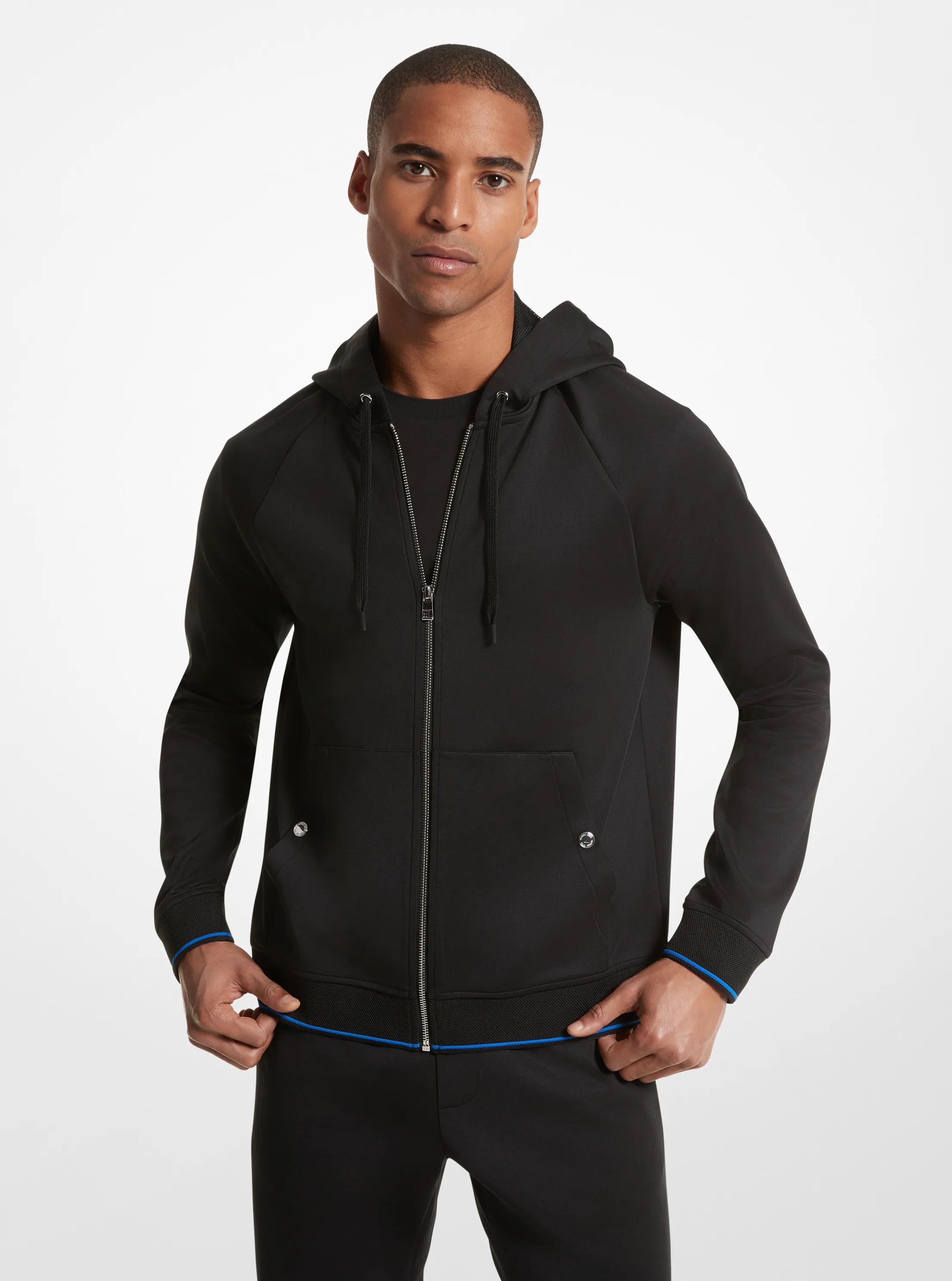 Knit Zip-Up Hoodie in BLACK | Michael Kors