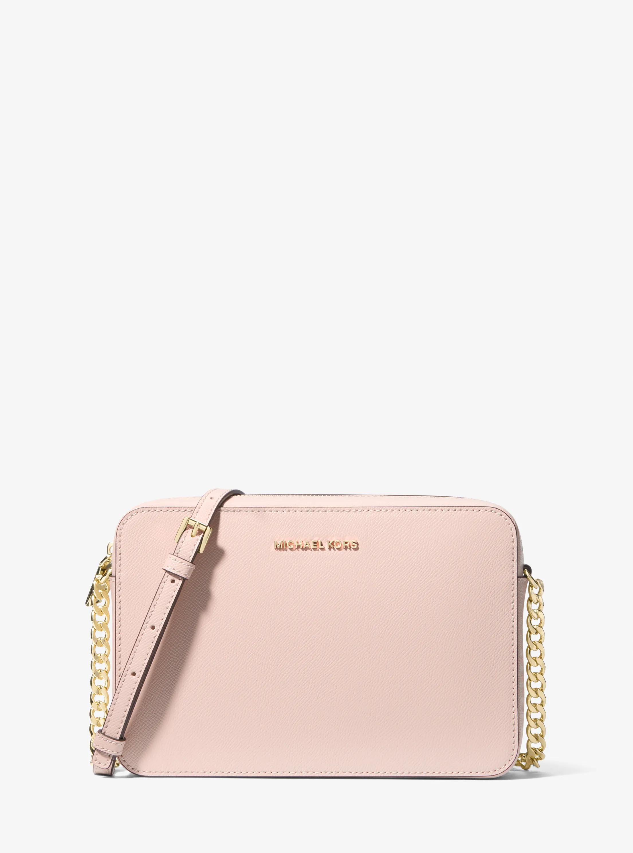 Jet Set Large Saffiano Leather Crossbody Bag in SOFT PINK | Michael Kors