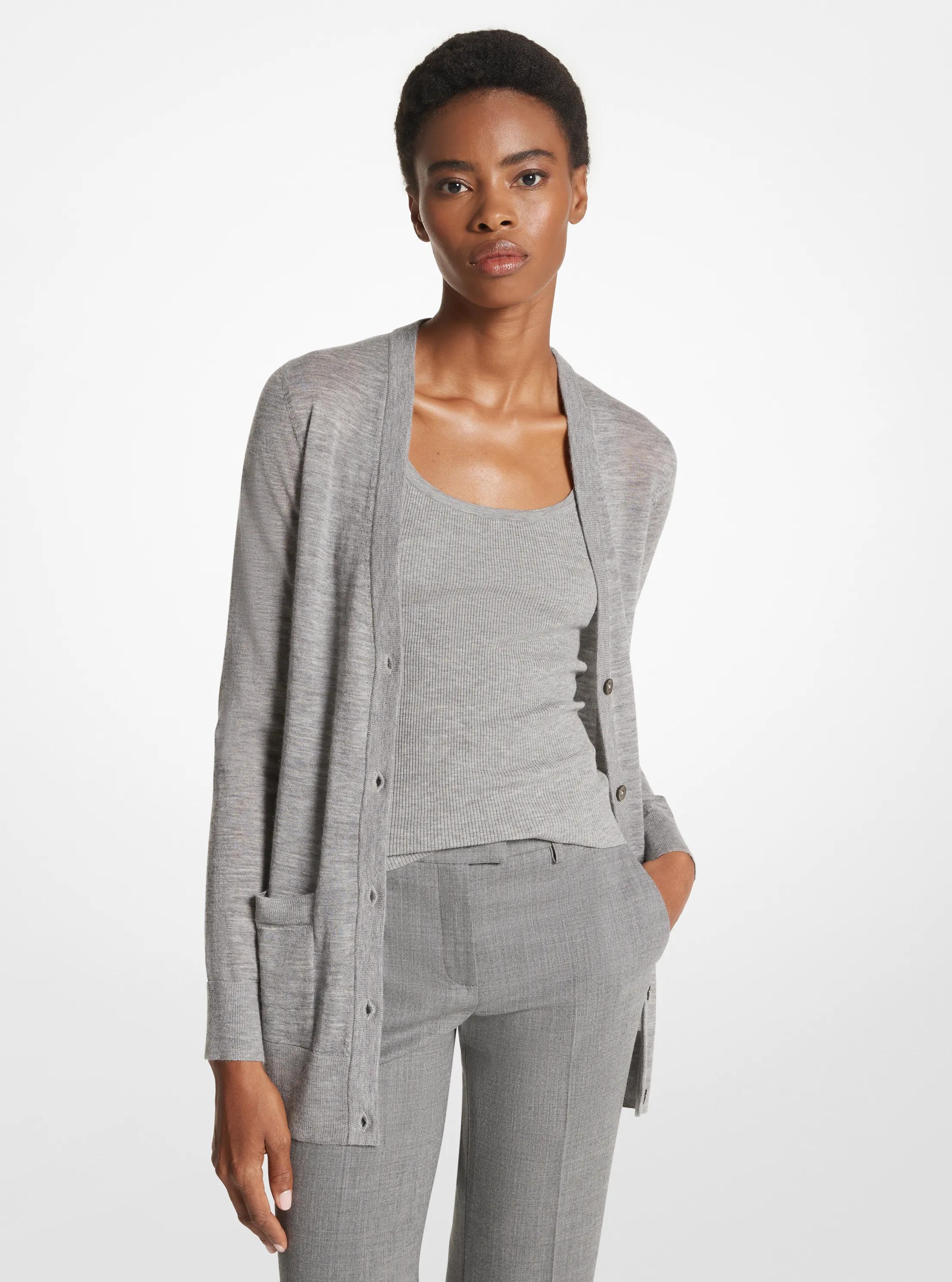 Cashmere Cardigan in BANKER GREY | Michael Kors