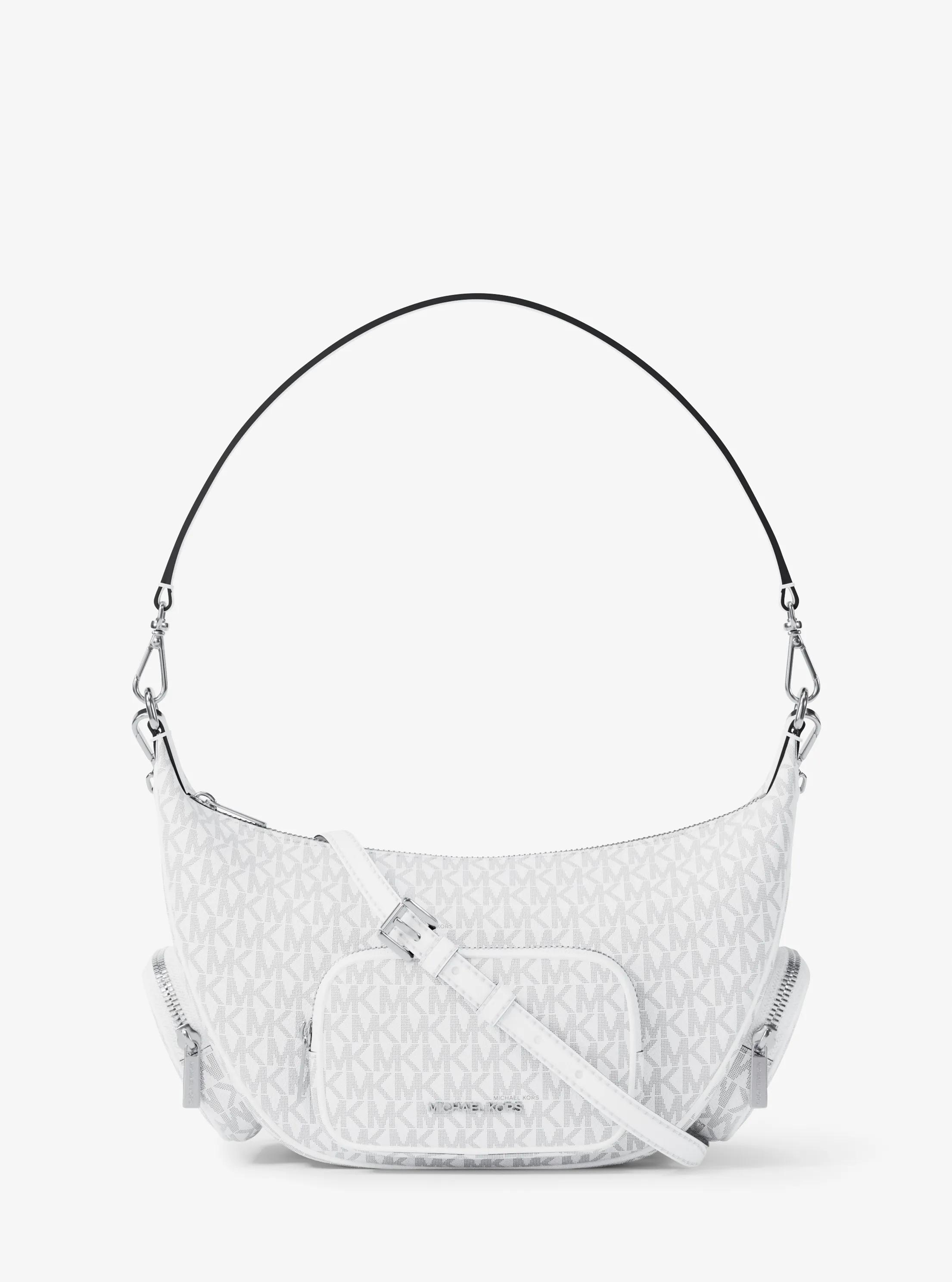 Sac &agrave; &eacute;paule convertible Merritt de taille moyenne &agrave; logo Signature in BLANC OPTIQUE | Michael Kors