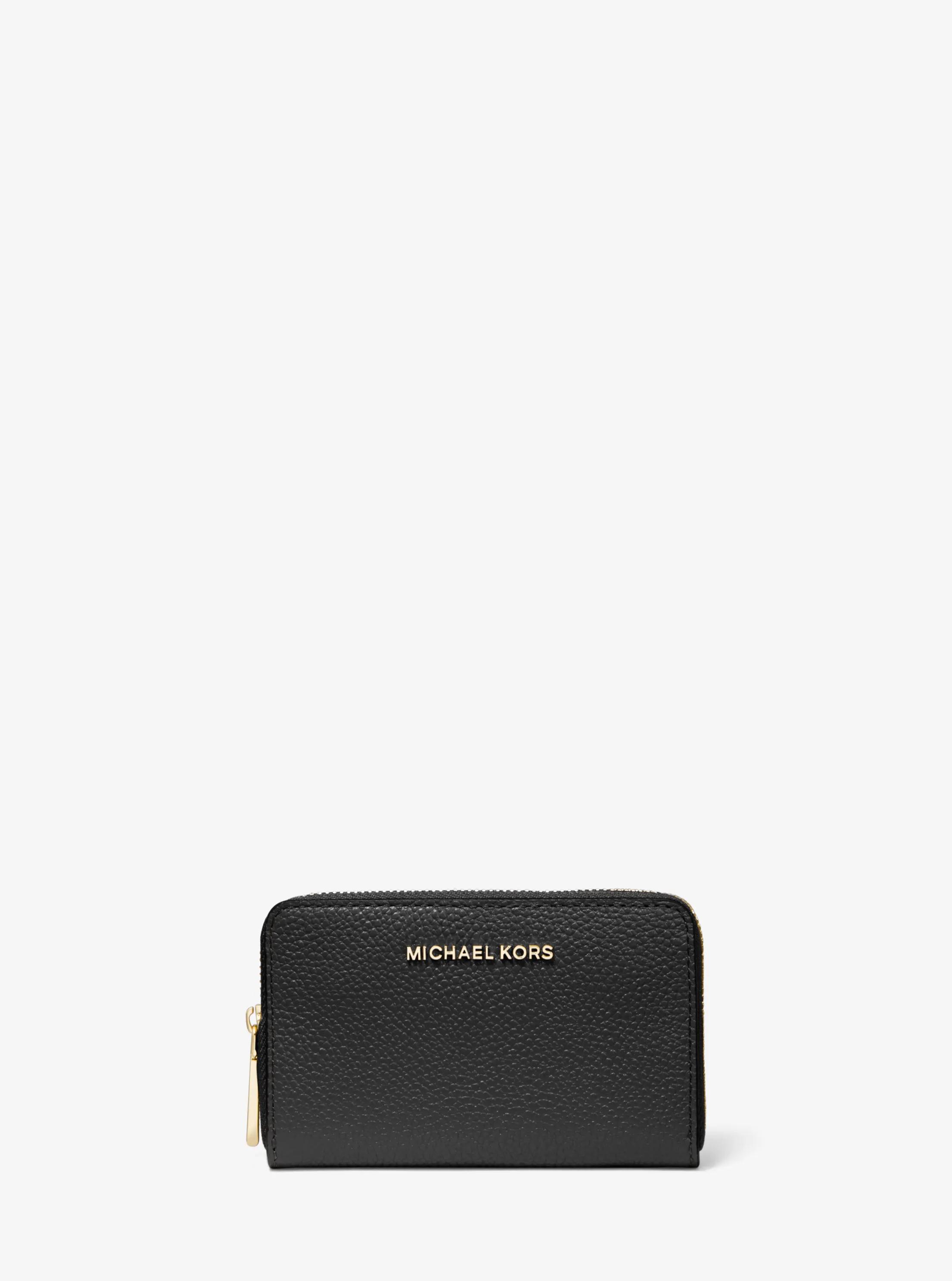 Cartera peque&ntilde;a de piel granulada in NEGRO | Michael Kors