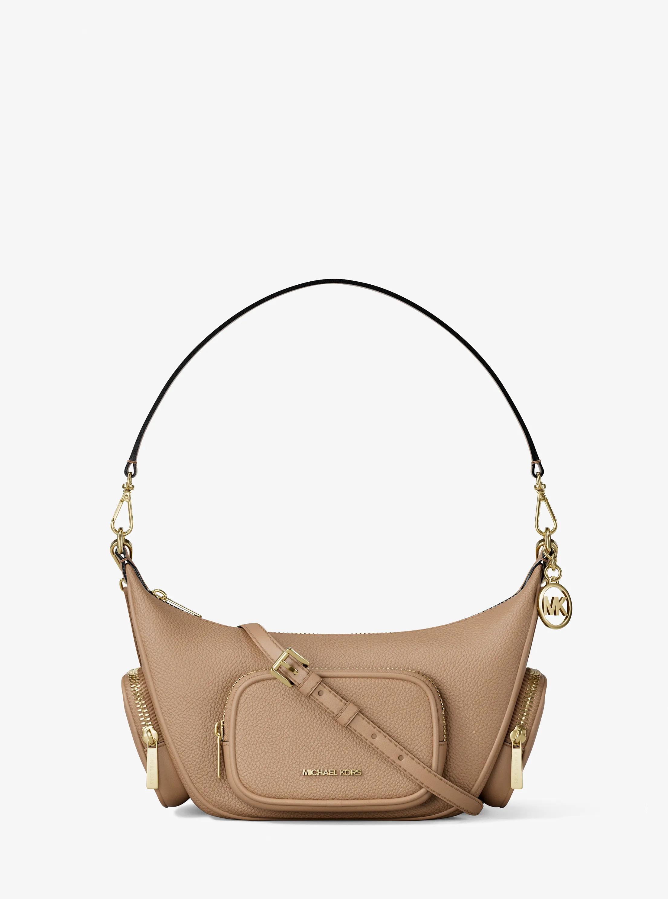 Merritt Small Pebbled Leather Crossbody Bag in CAMEL - Sale