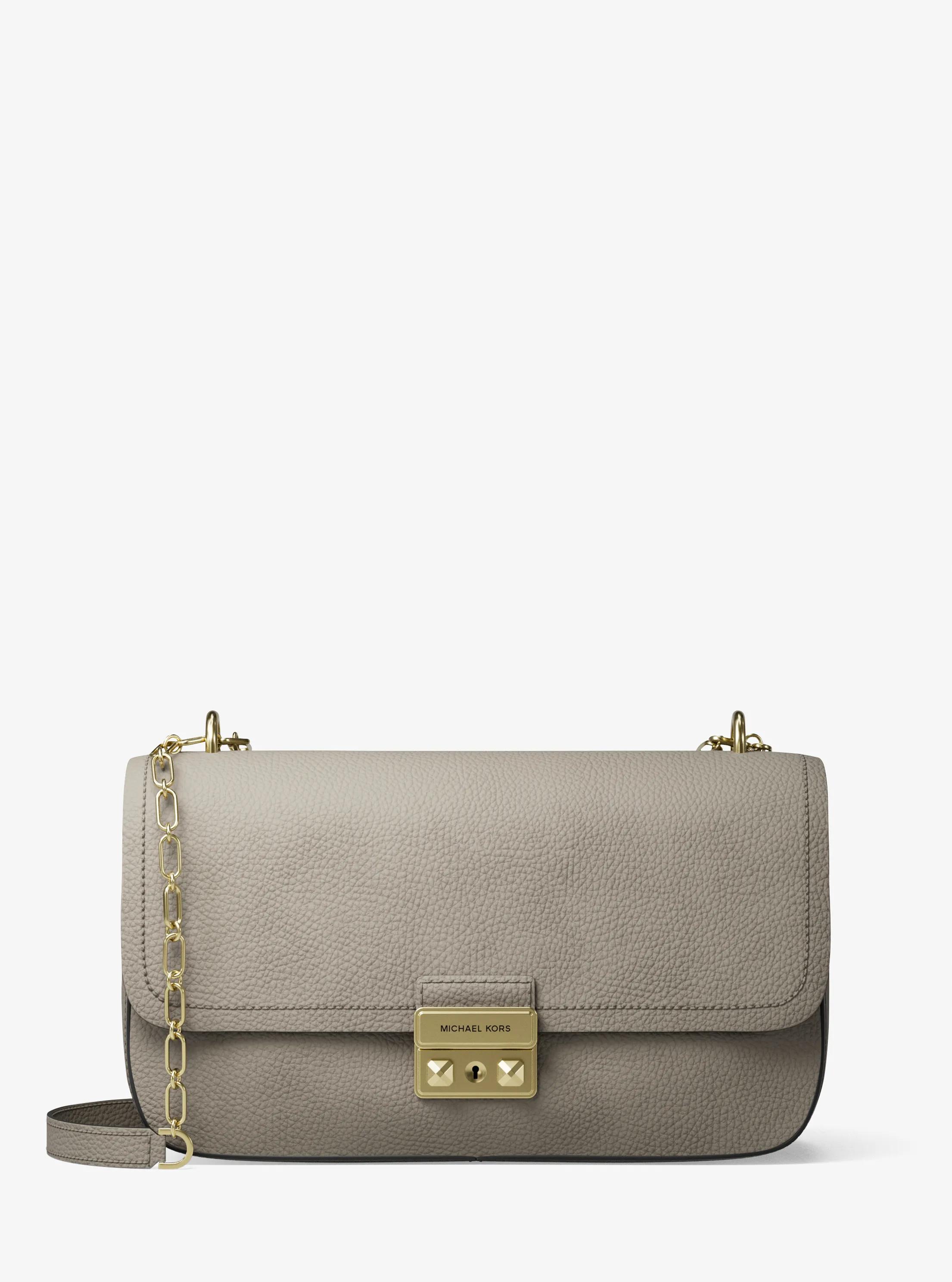Tribeca Large Nubuck Leather Shoulder Bag in BIRCH | Michael Kors