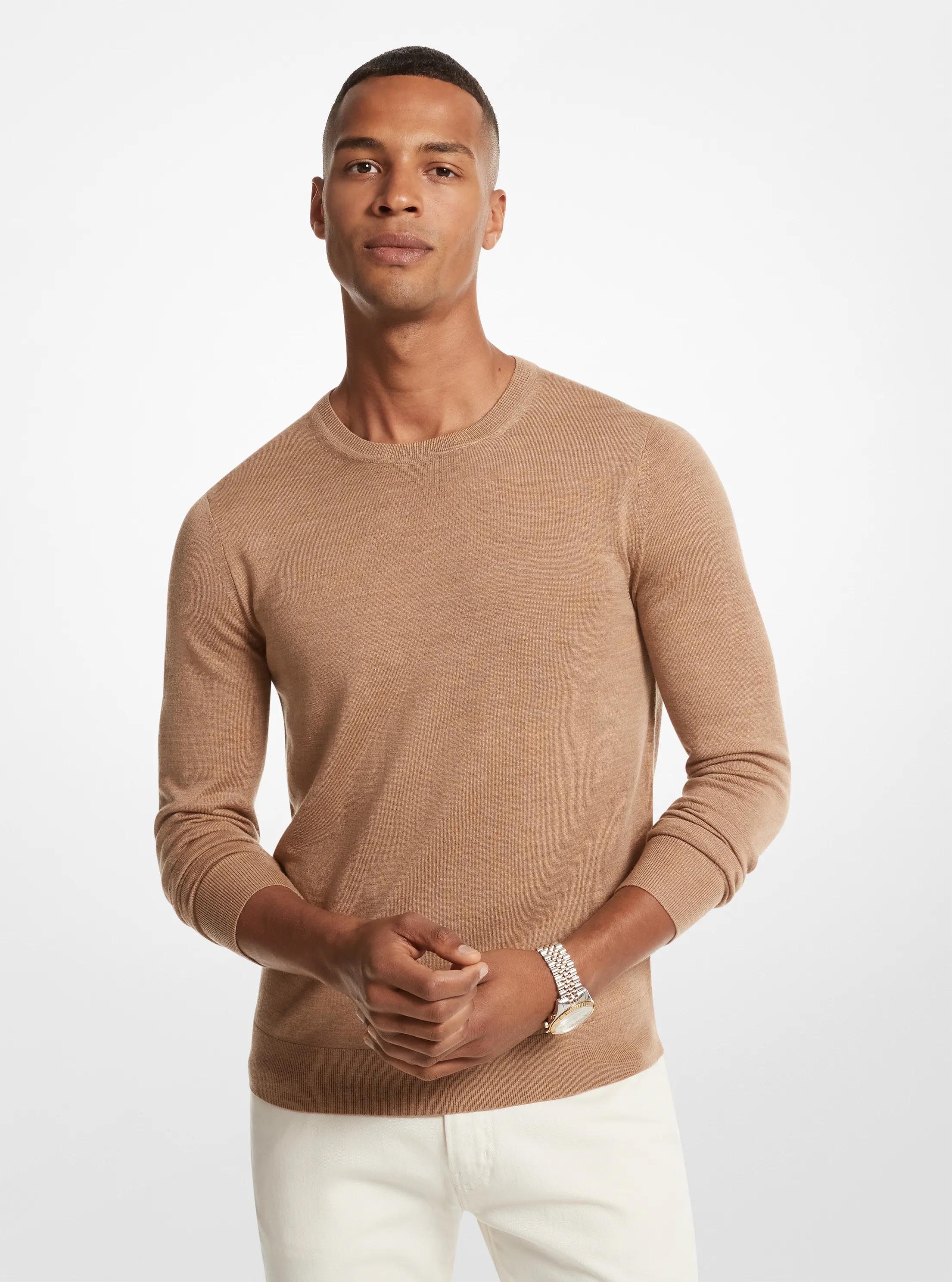 Merino Wool Sweater in DARK CAMEL MELANGE | Michael Kors