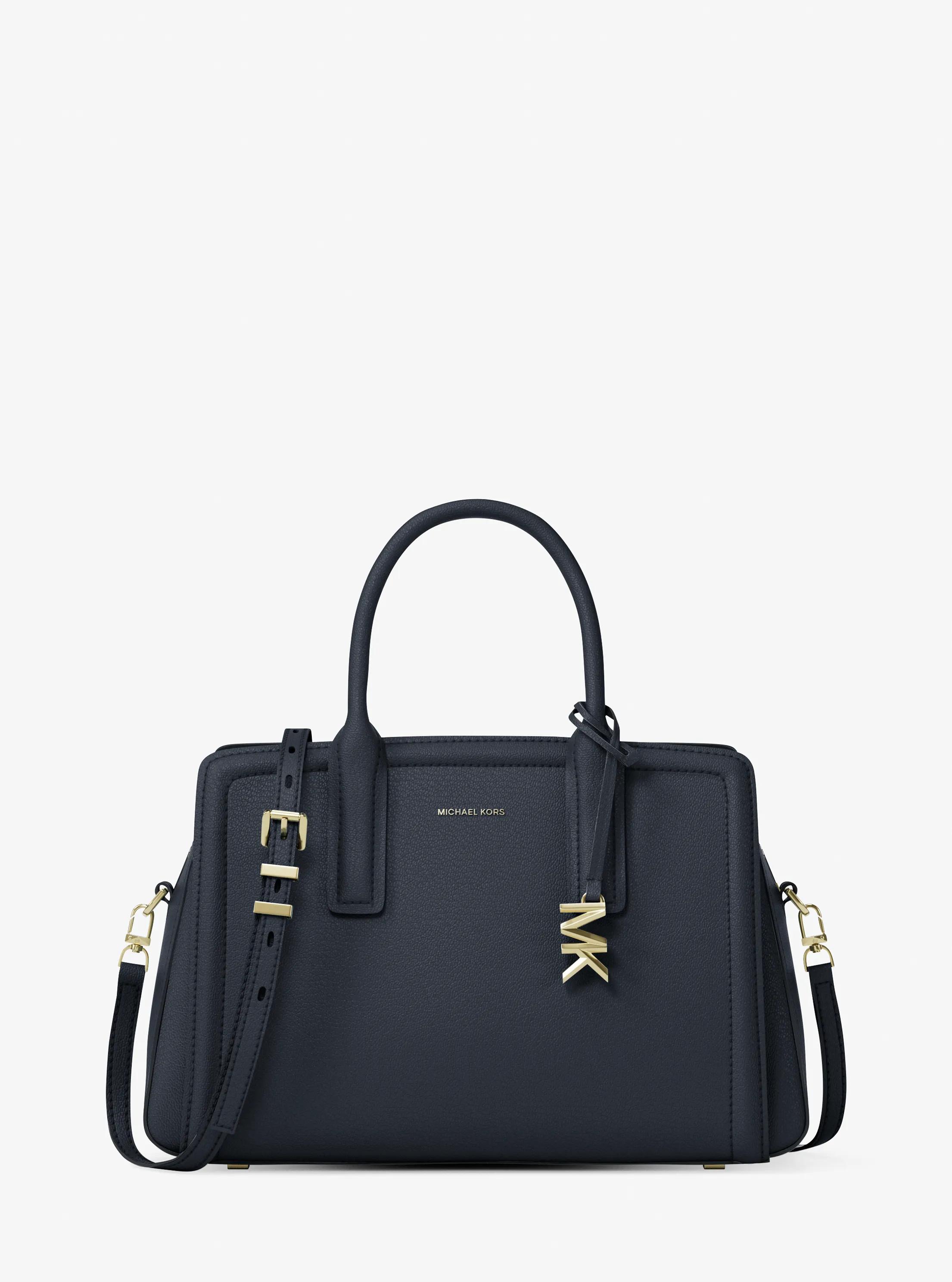 Laila Medium Leather Satchel in MIDNIGHT | Michael Kors