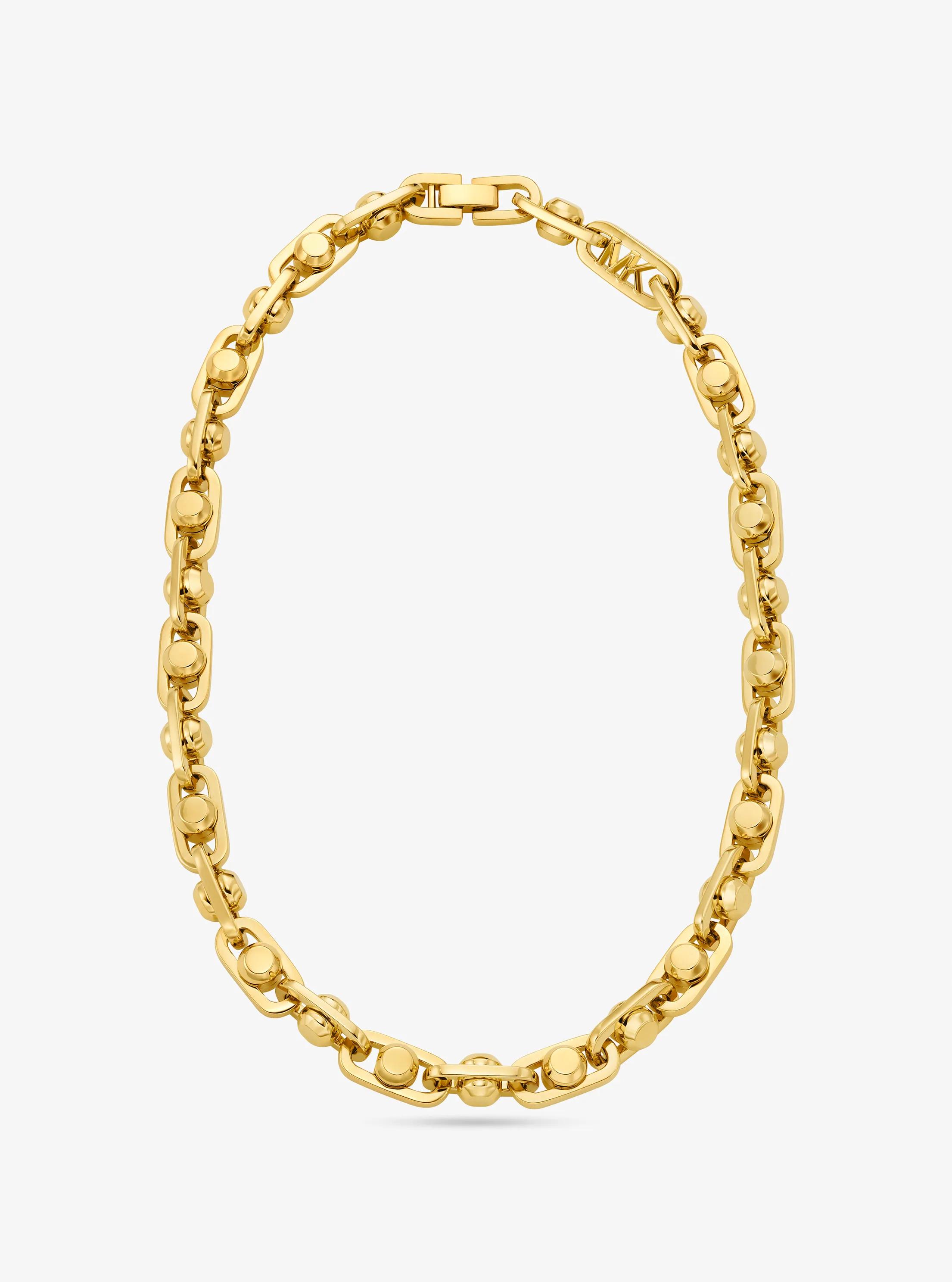 Astor Link Large Precious Metal-Plated Brass Necklace in GOLD | Michael Kors