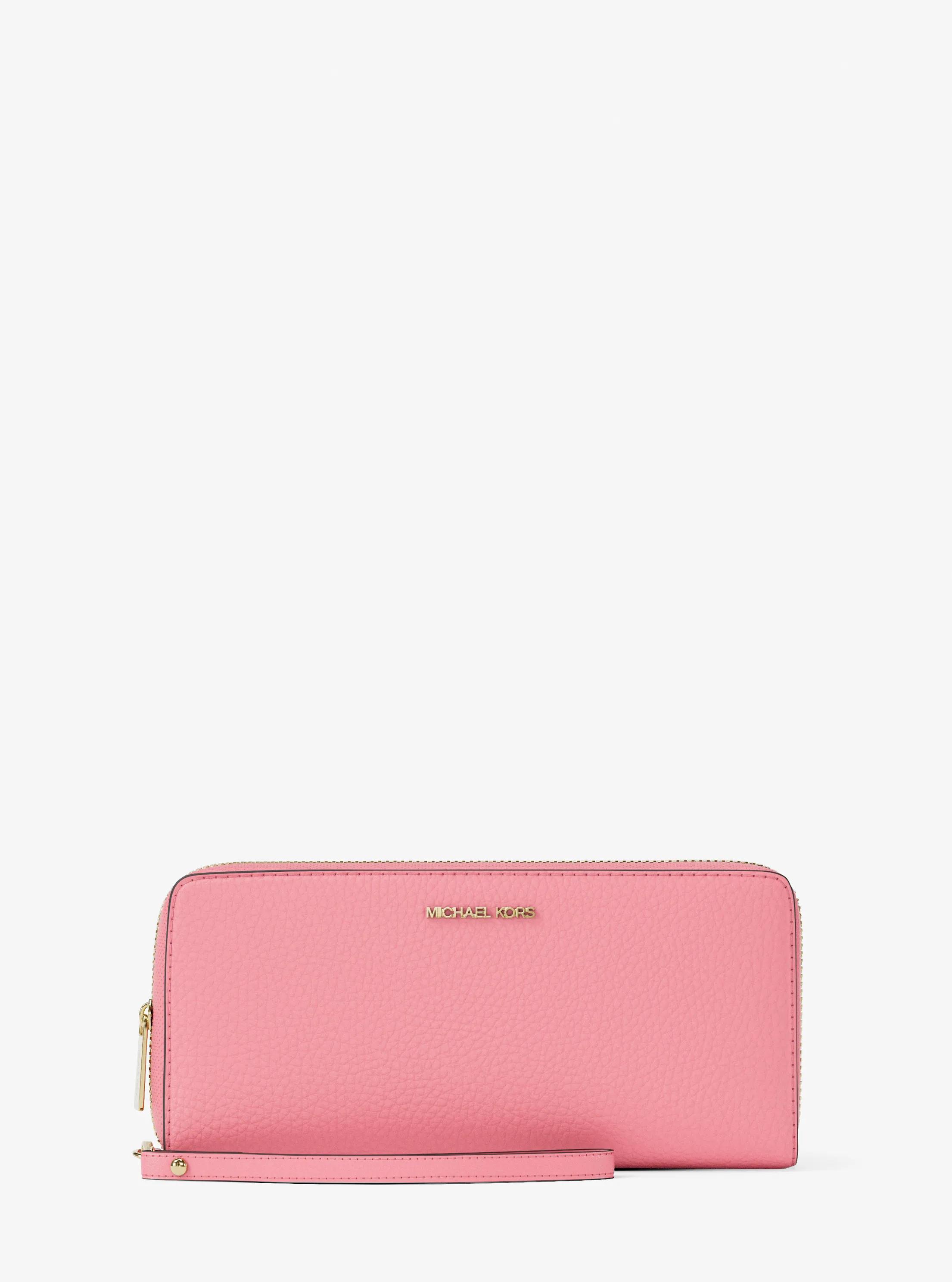 Grande pochette-bracelet Jet Set Travel en cuir grain&eacute; in &OElig;ILLET | Michael Kors
