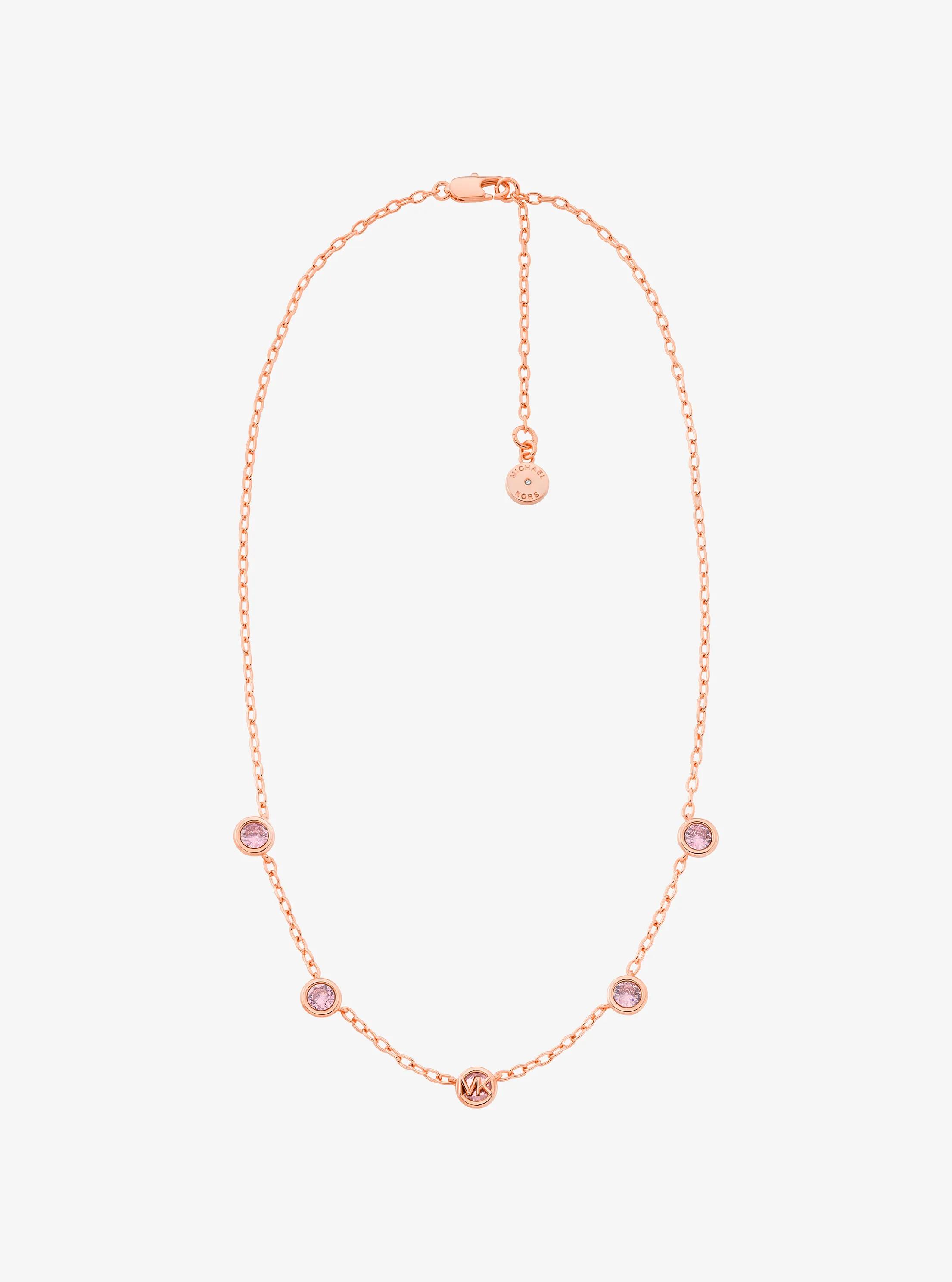 Collier en zircone cubique avec couronne in OR ROSE | Michael Kors