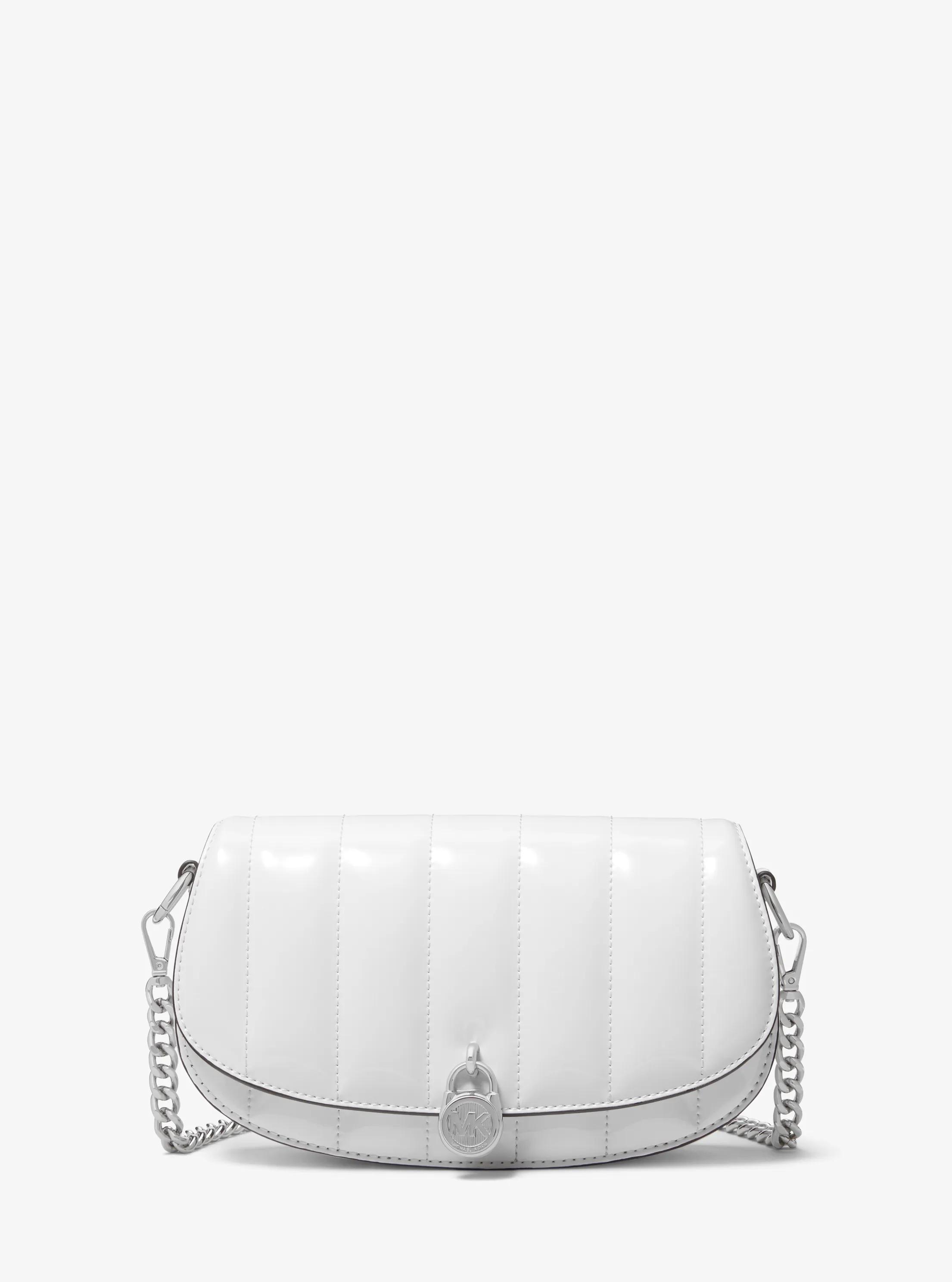 Mila Small Patent Convertible Crossbody Bag in OPTIC WHITE | Michael Kors