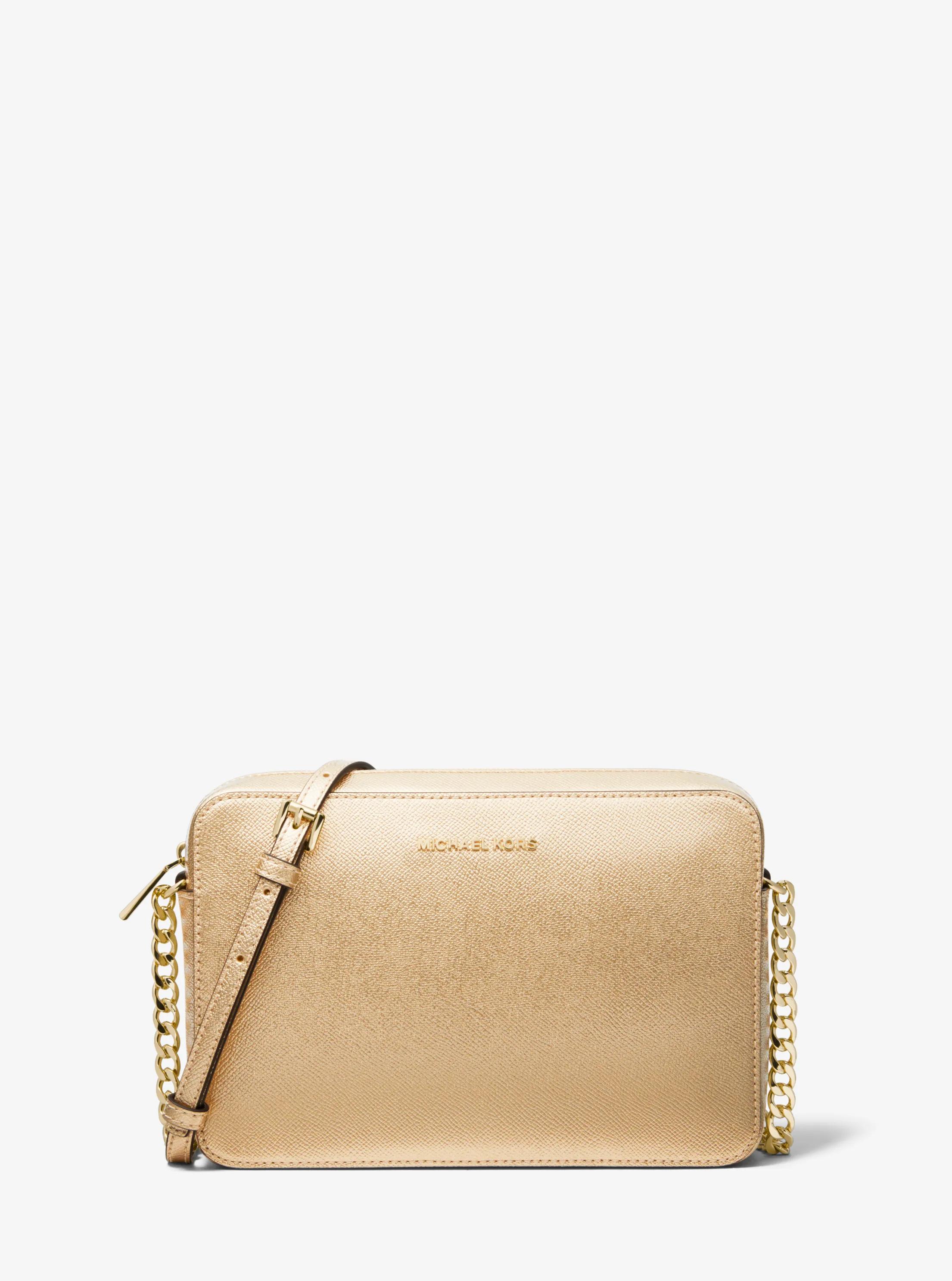 Jet Set Travel Large Metallic Leather Crossbody
